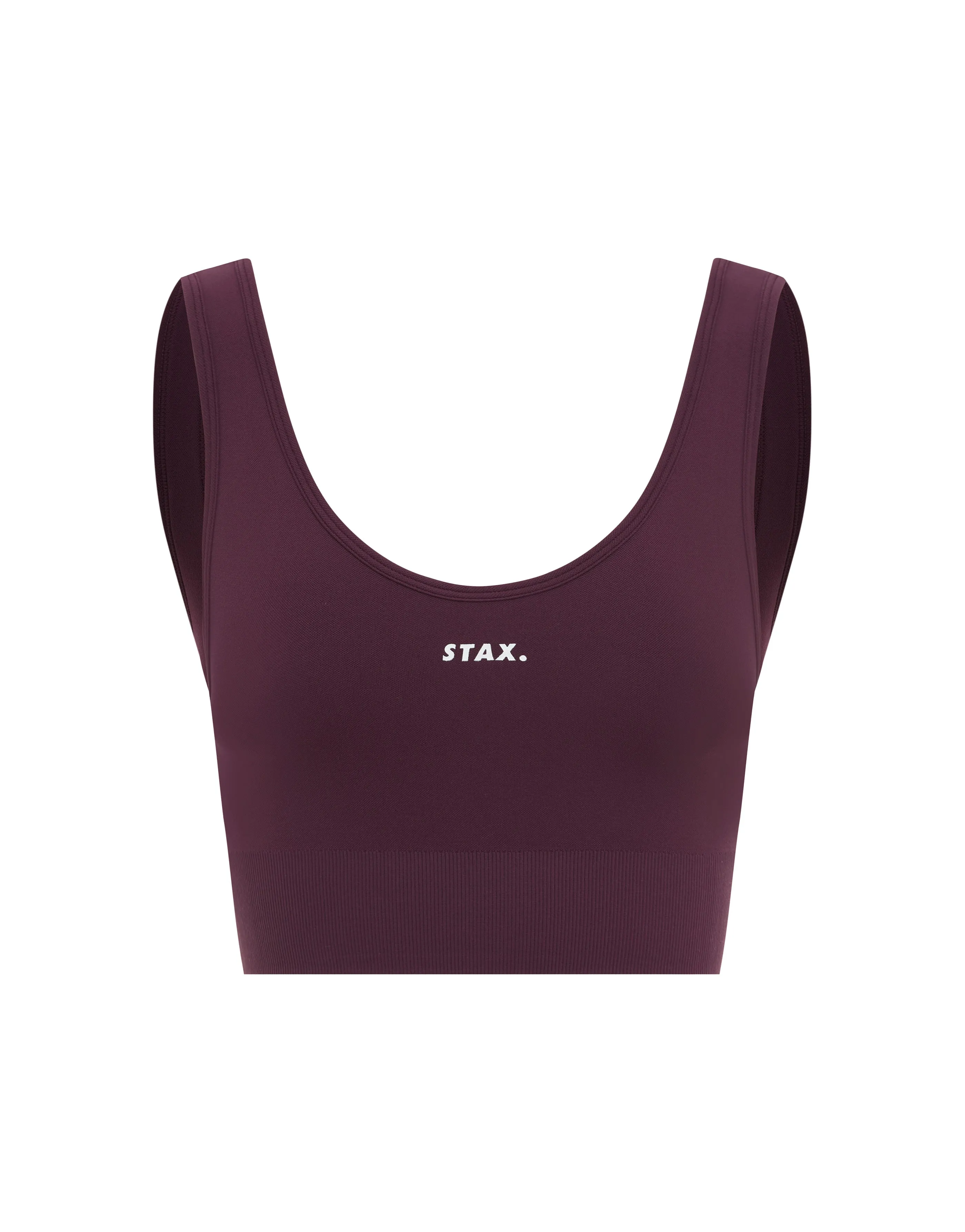 Premium Seamless V6 Low Back Crop- Amarnth (Burgundy)