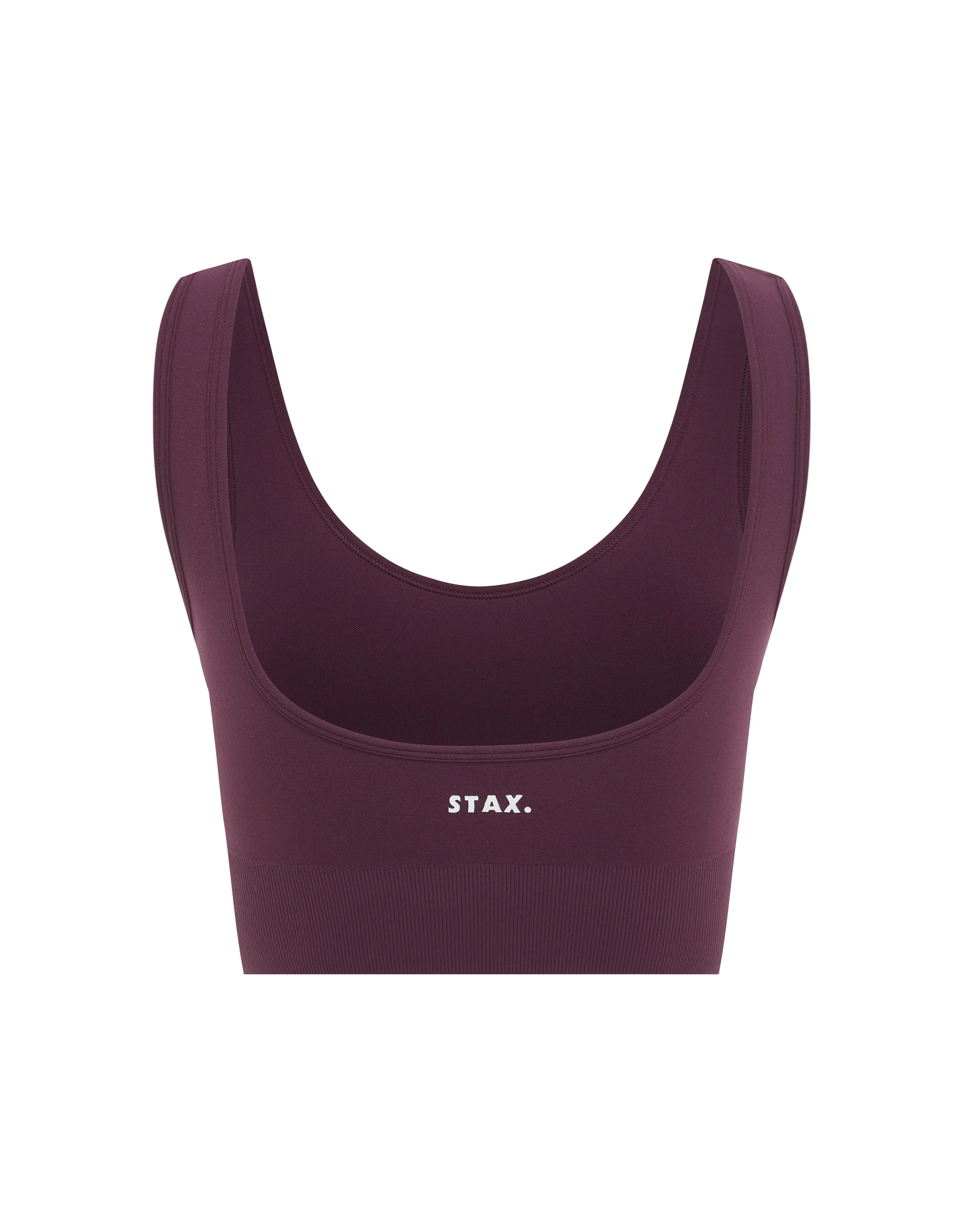 Premium Seamless V6 Low Back Crop- Amarnth (Burgundy)