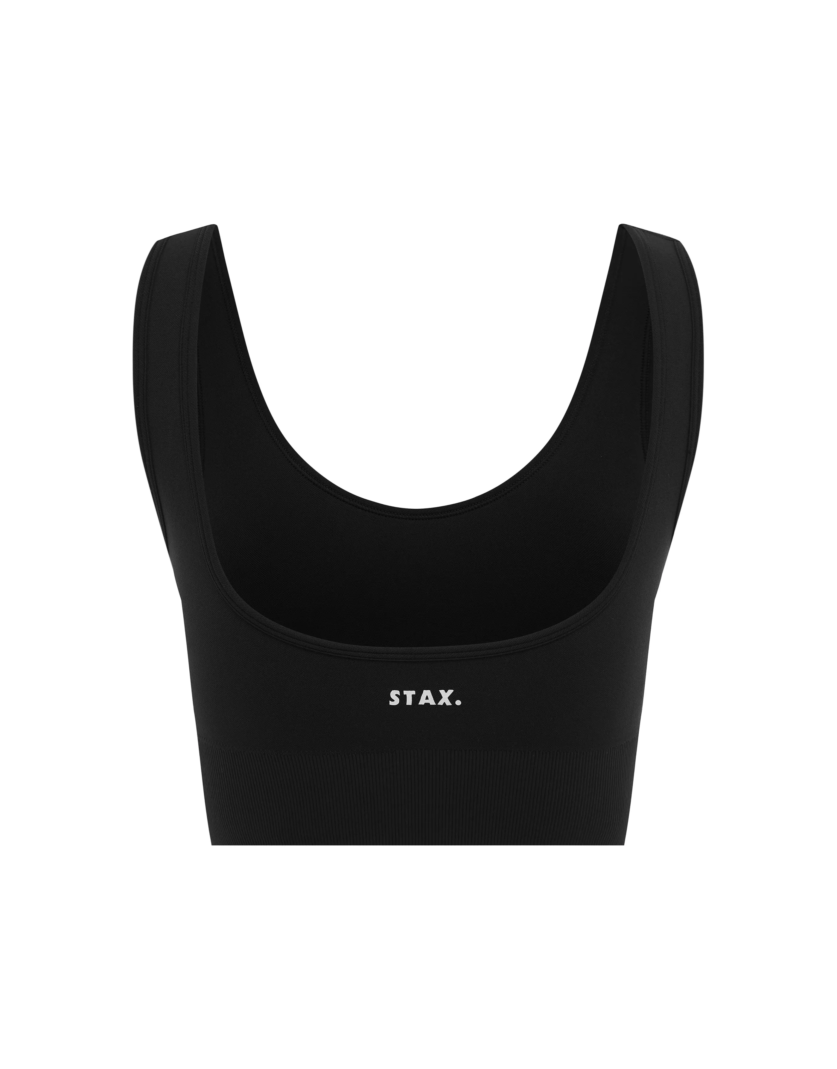 Premium Seamless V6 Low Back Crop - Nox (Black)