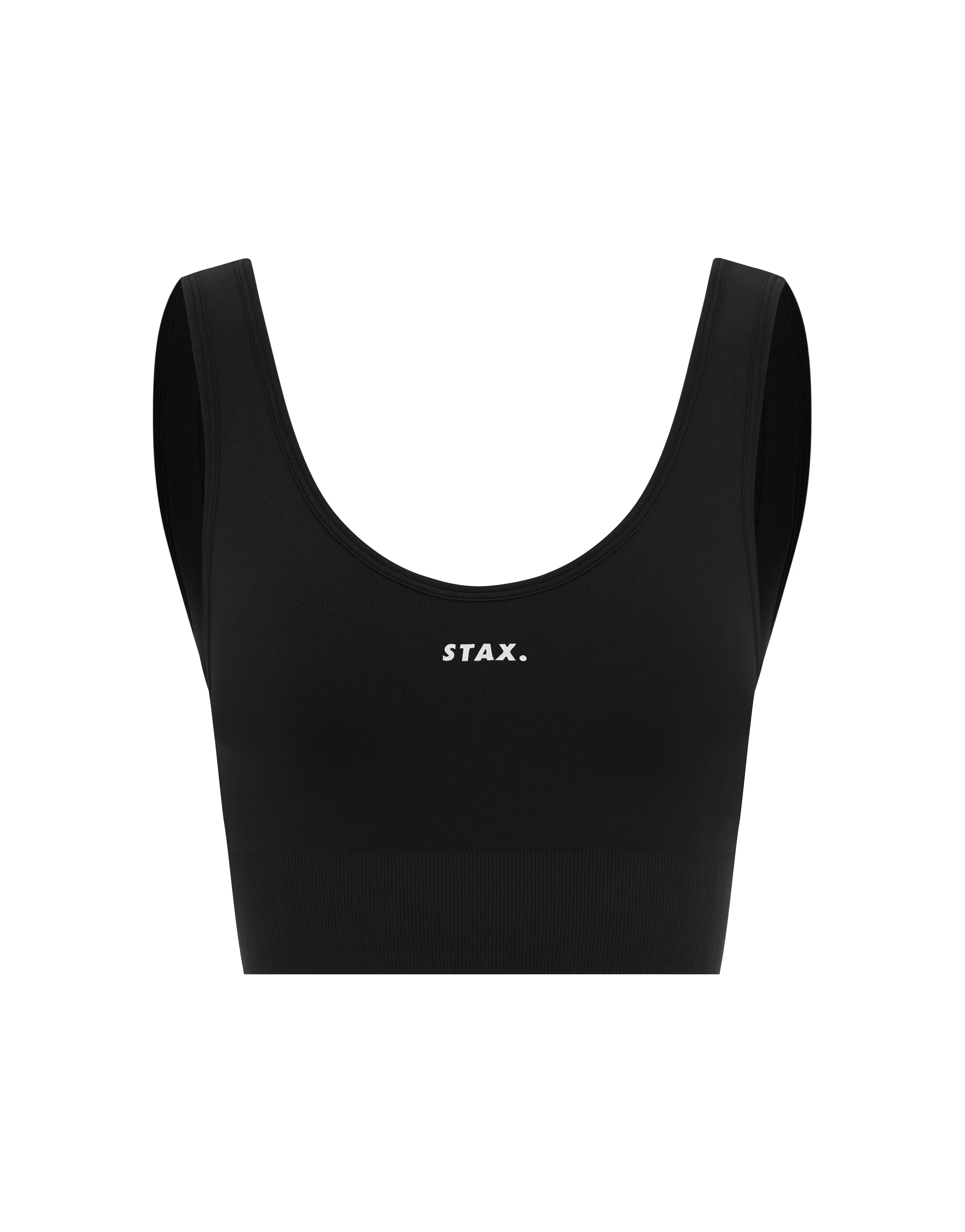 Premium Seamless V6 Low Back Crop - Nox (Black)