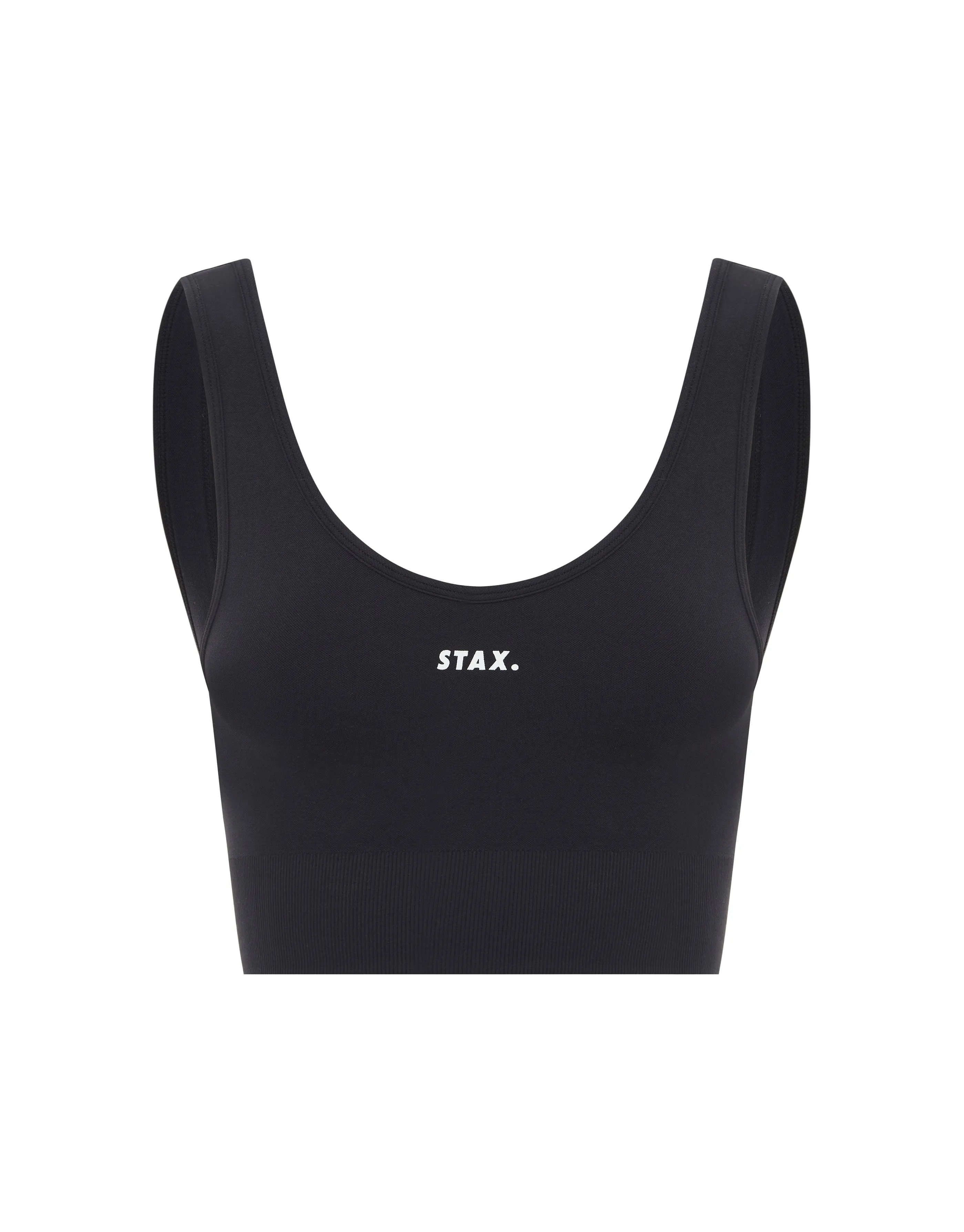 Premium Seamless V6 Low Back Crop  - Oxford (Cool Black)