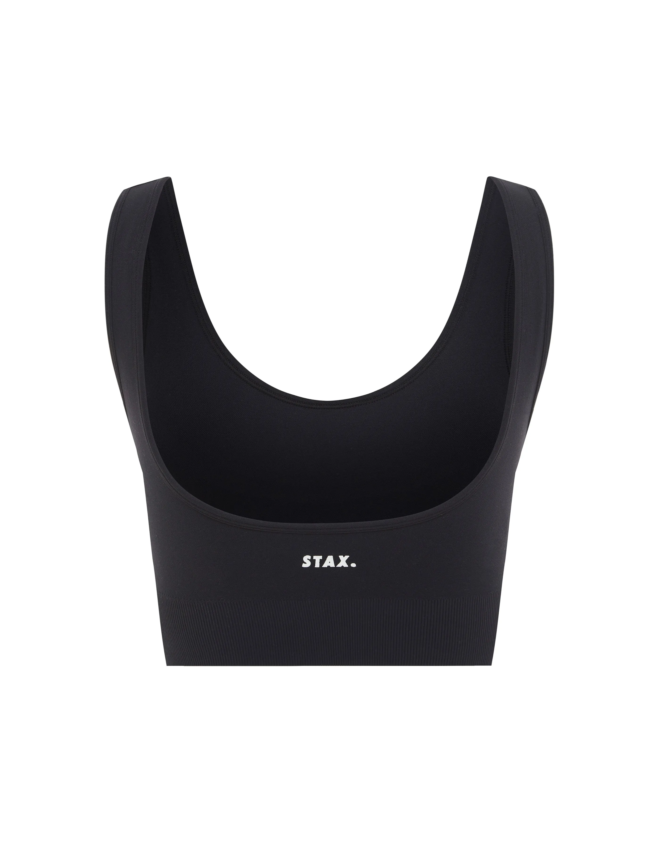 Premium Seamless V6 Low Back Crop  - Oxford (Cool Black)
