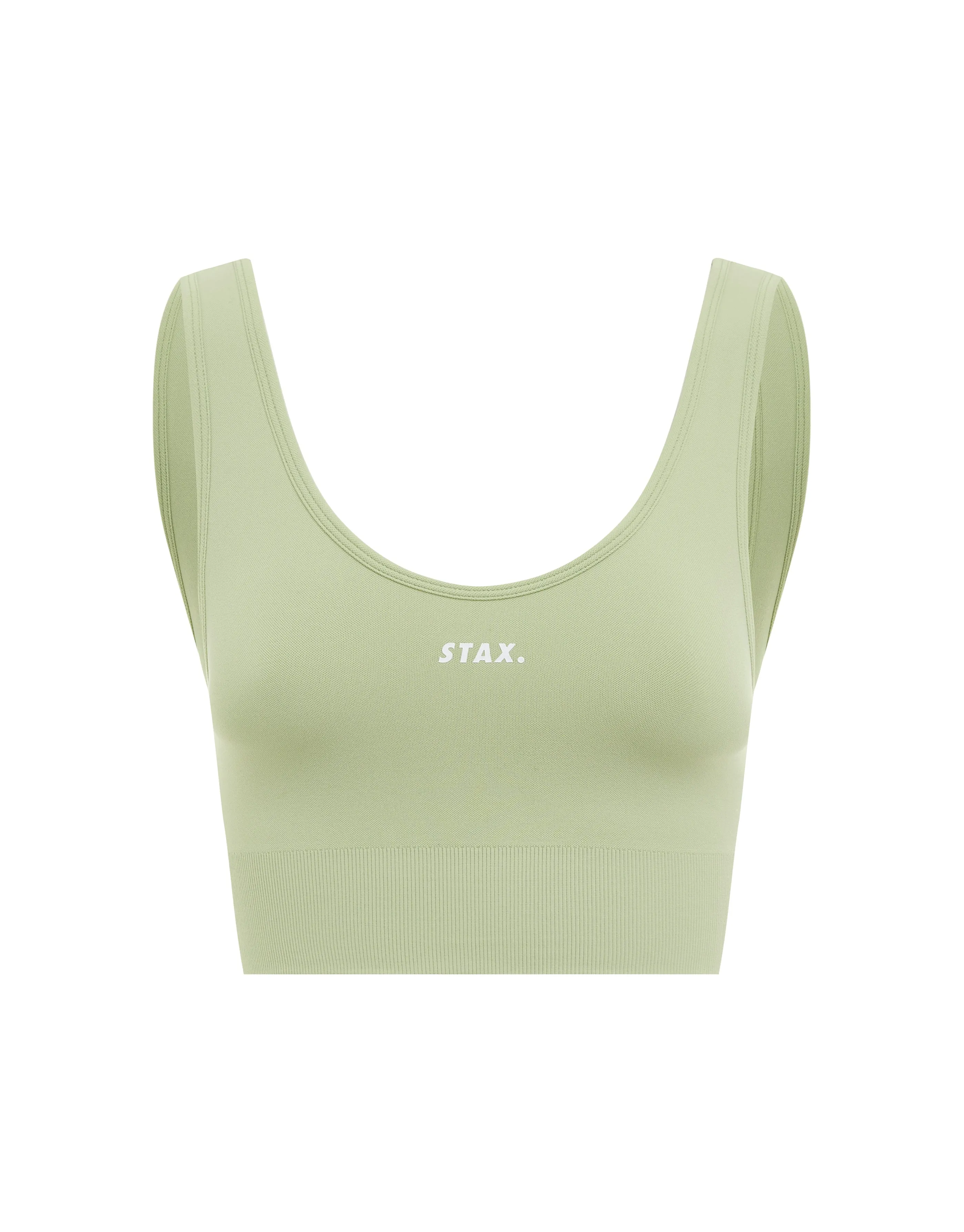 Premium Seamless V6 Low Back Crop - Viridis (Green)