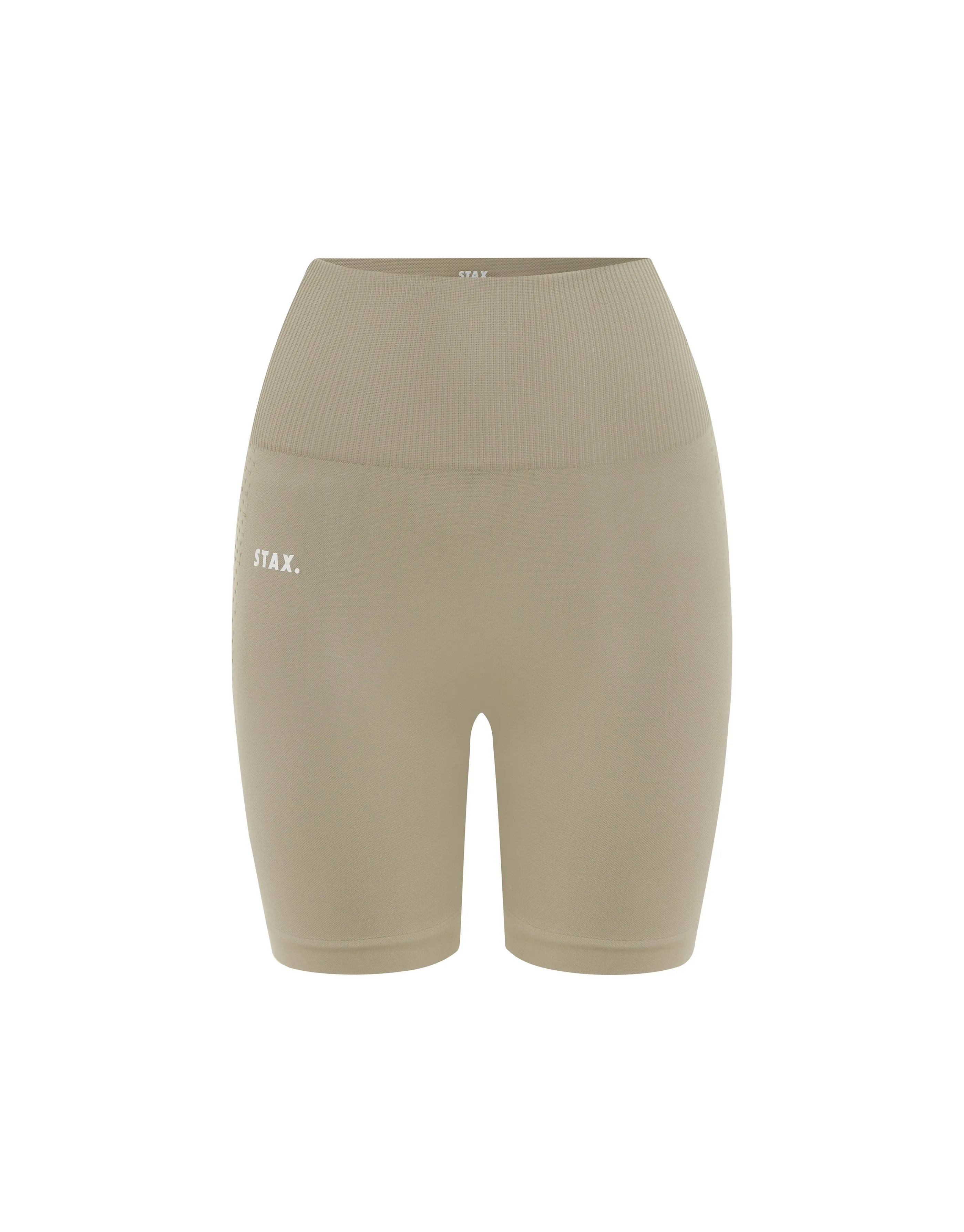 Premium Seamless V6 Midi Bike Shorts - Akira (Beige)