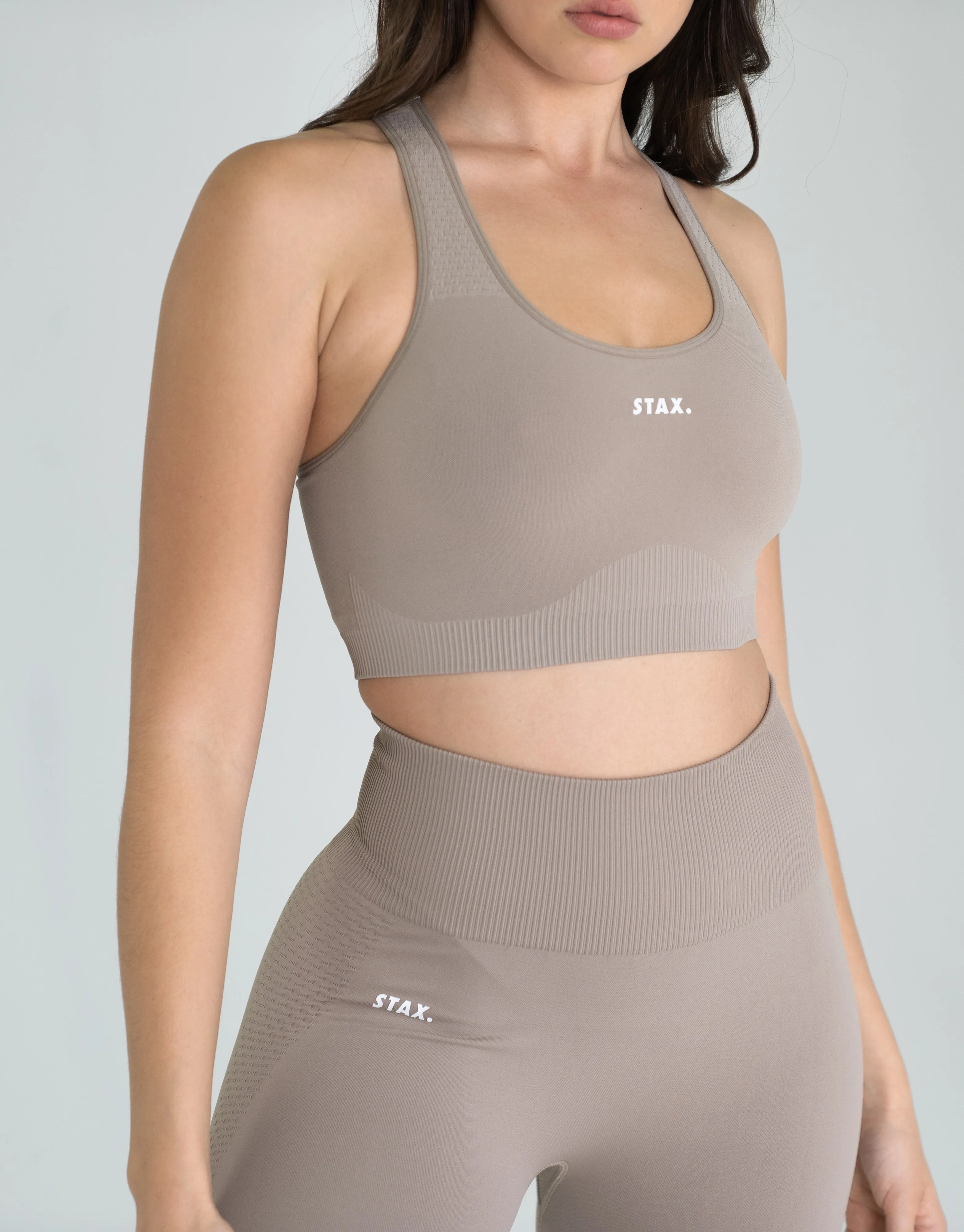 Premium Seamless V6 Racer Crop - Akira (Beige)