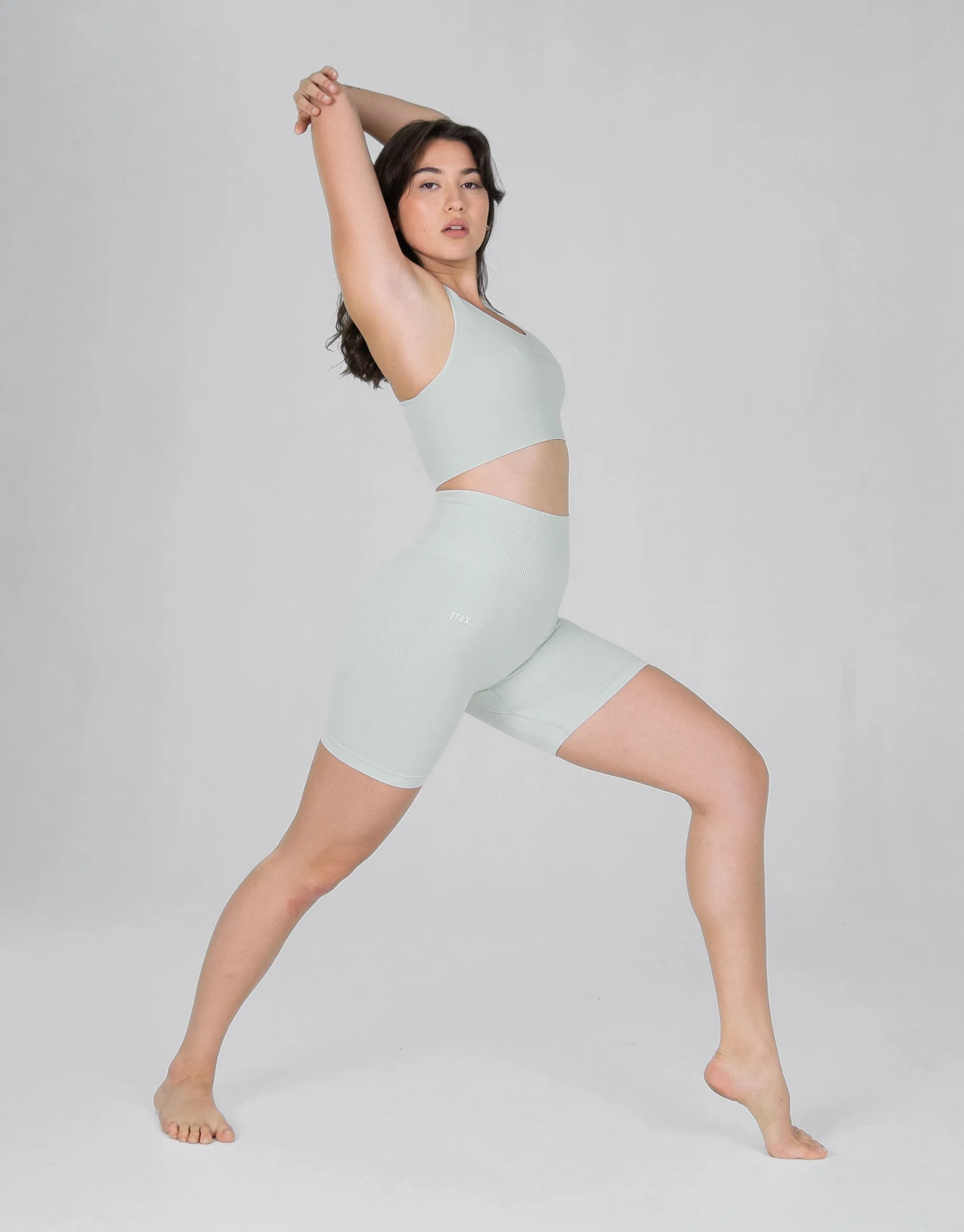 Premium Seamless V6 Racer Crop - Stella (Grey)