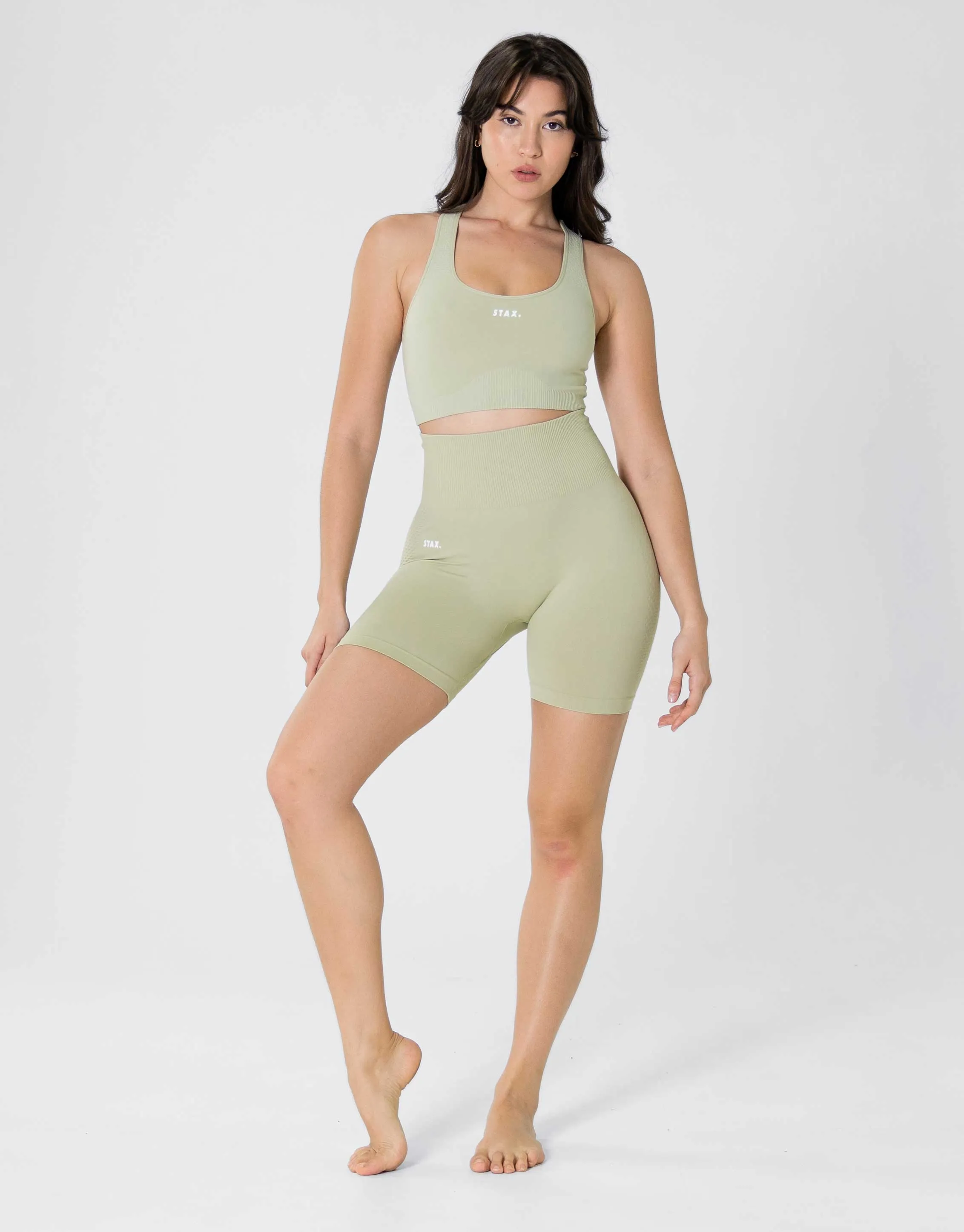 Premium Seamless V6 Racer Crop - Viridis (Green)