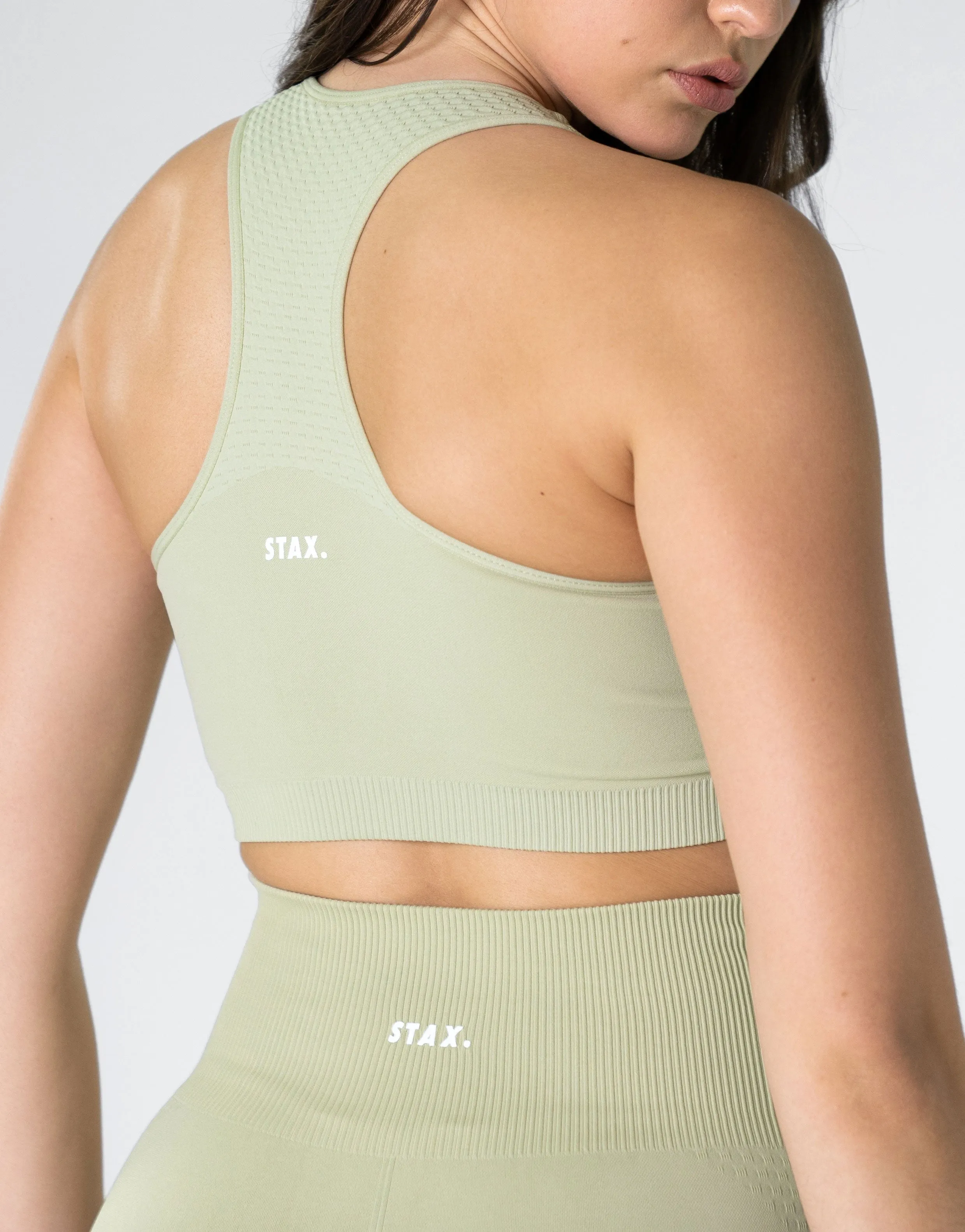 Premium Seamless V6 Racer Crop - Viridis (Green)