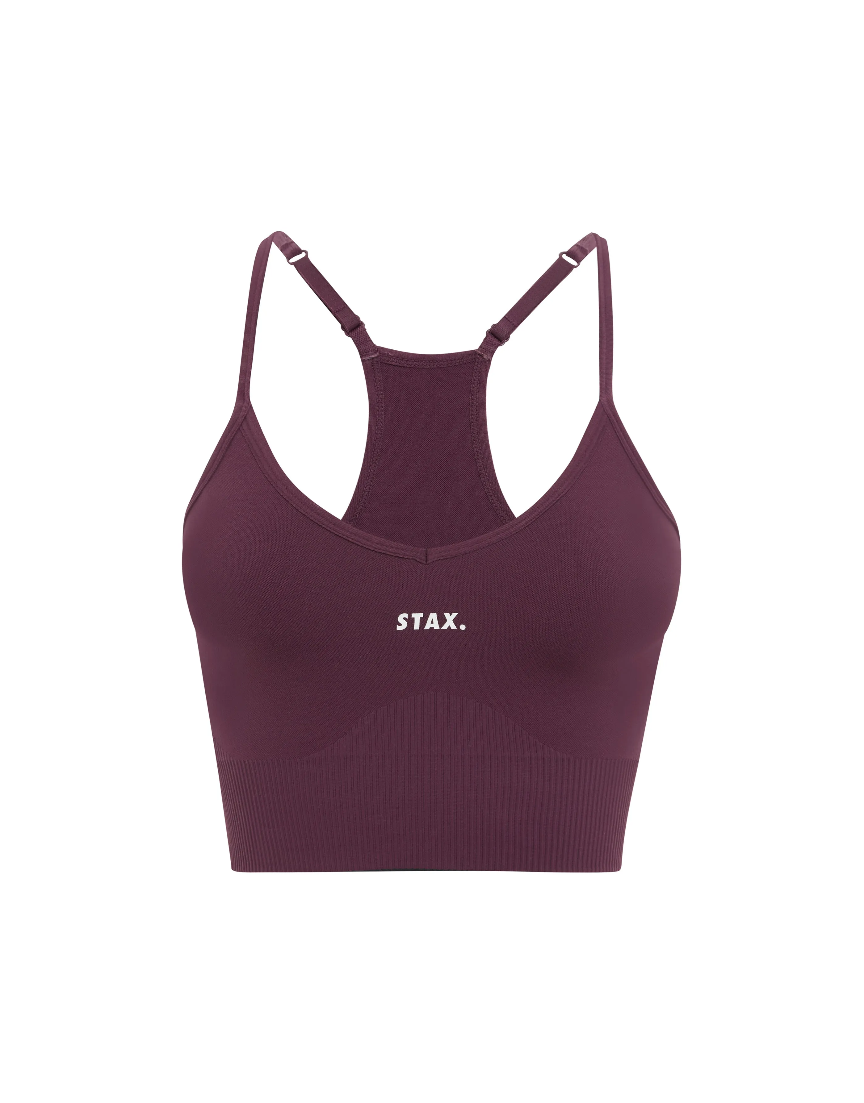 Premium Seamless V6 Strappy Crop - Amarnth (Burgundy)