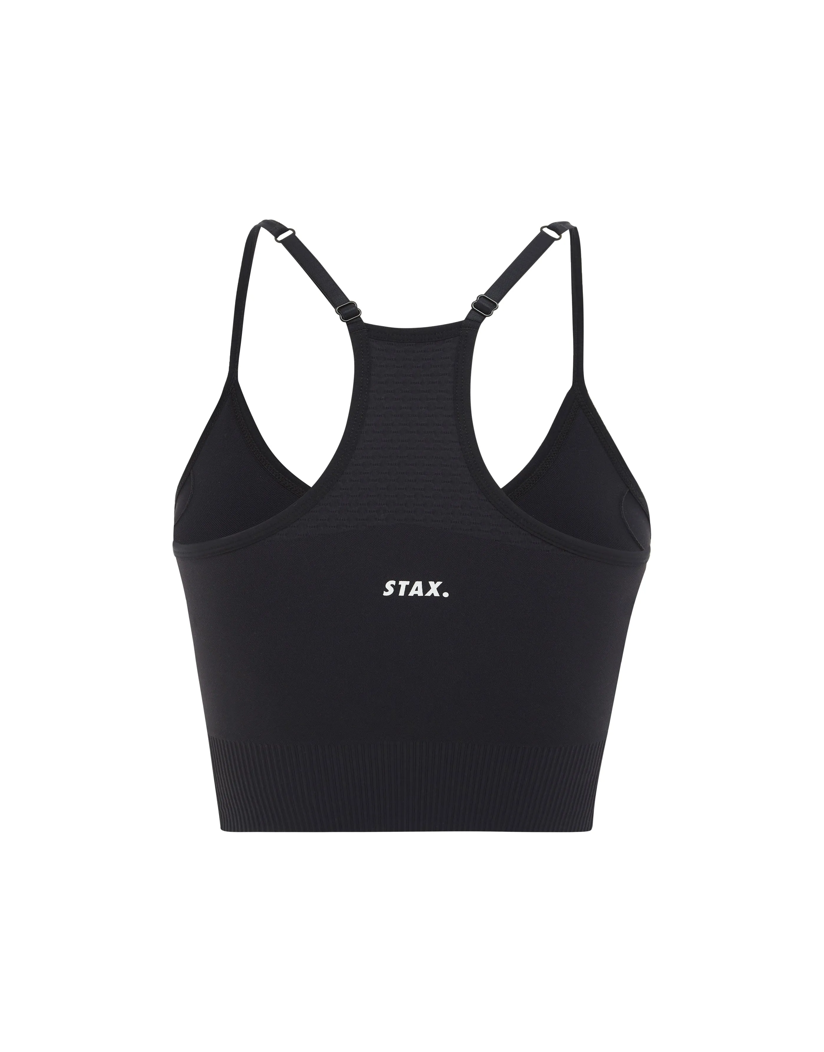 Premium Seamless V6 Strappy Crop - Oxford (Cool Black)
