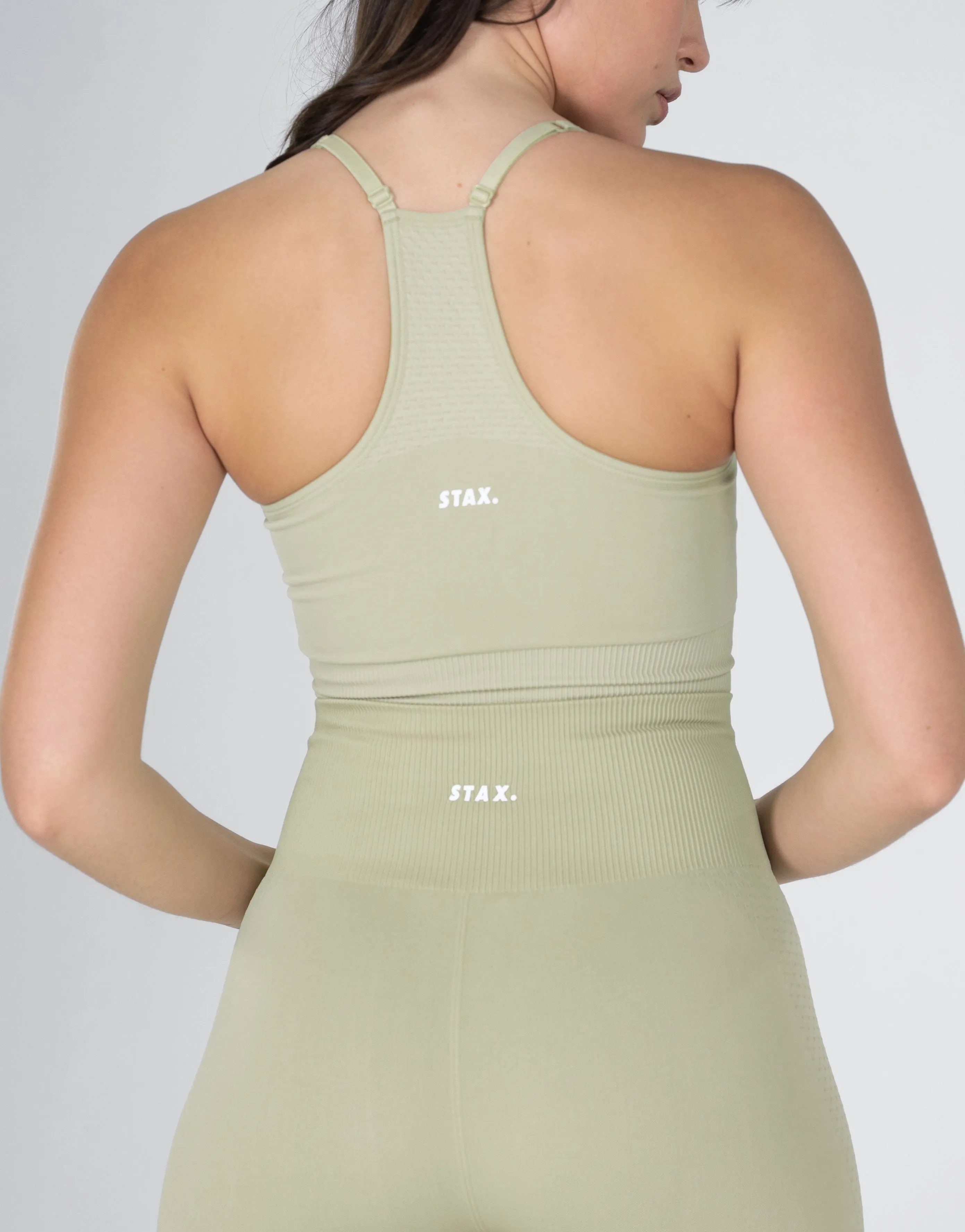 Premium Seamless V6 Strappy Crop - Viridis (Green)