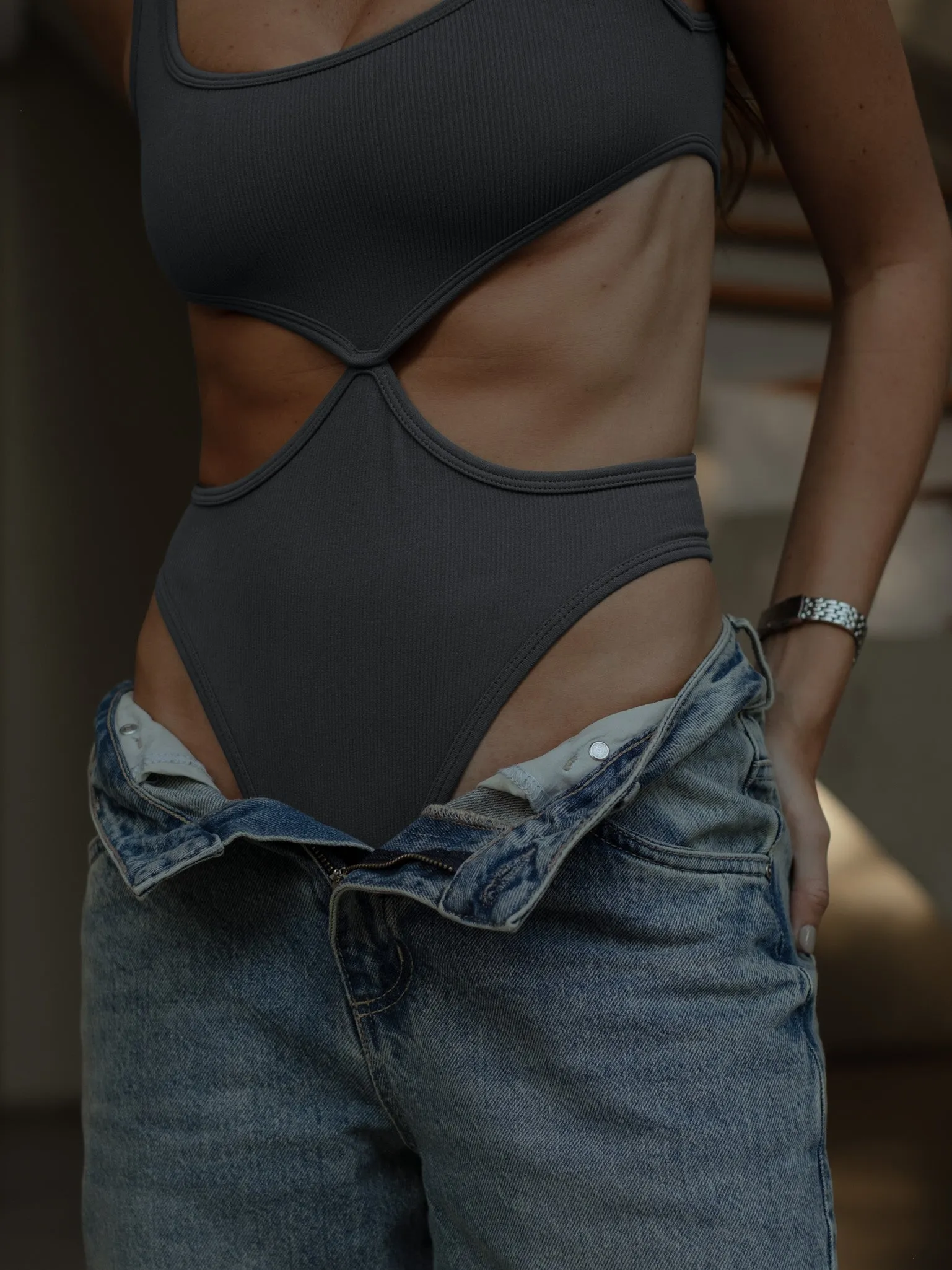 PRETTY SEAMLESS BODY  - GRAFITTO  GRAY