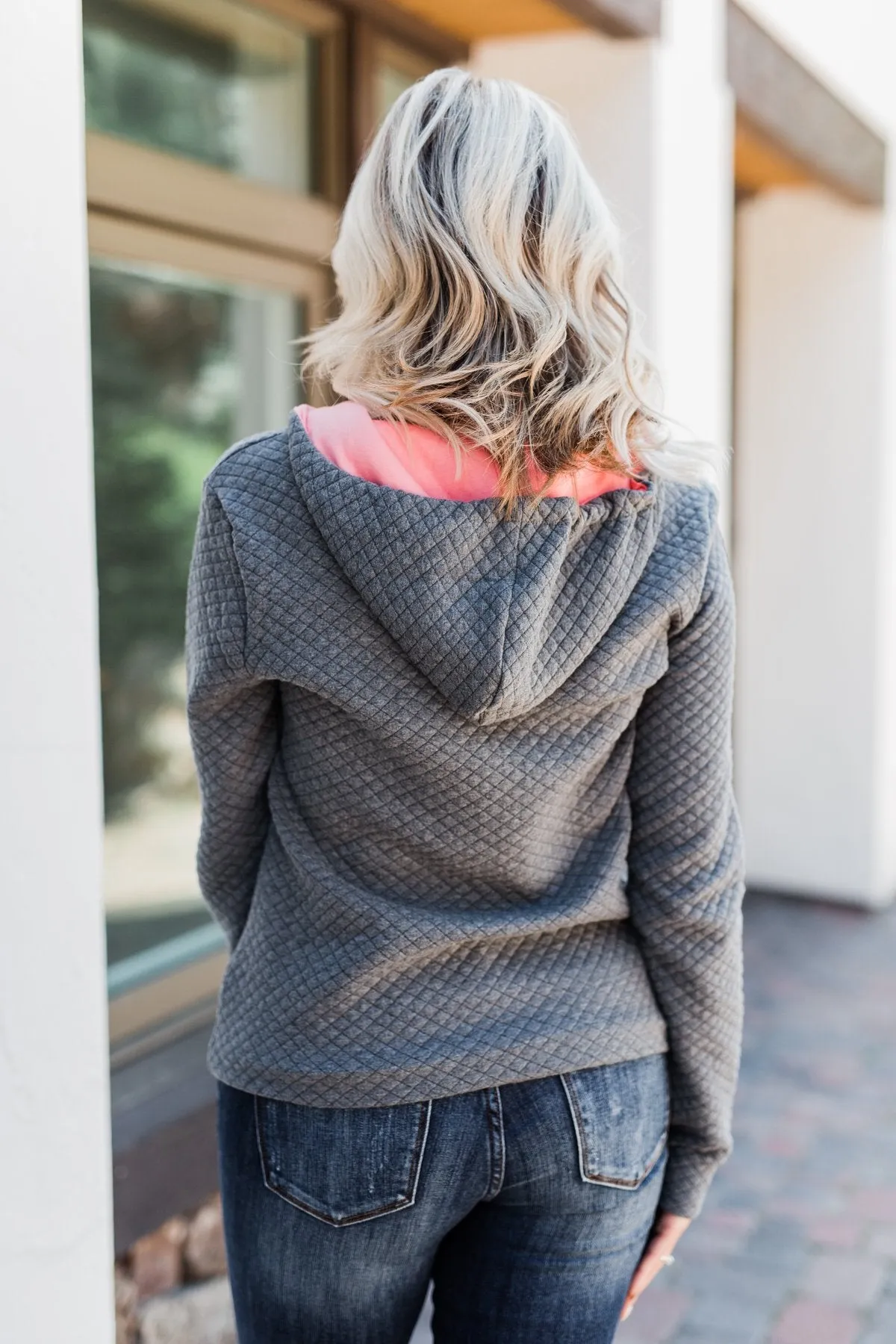 Pulse Exclusive Quarter Zip Quilted Pullover- Charcoal