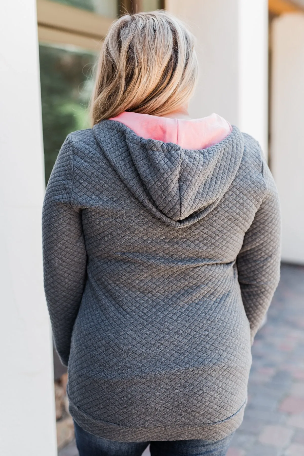 Pulse Exclusive Quarter Zip Quilted Pullover- Charcoal