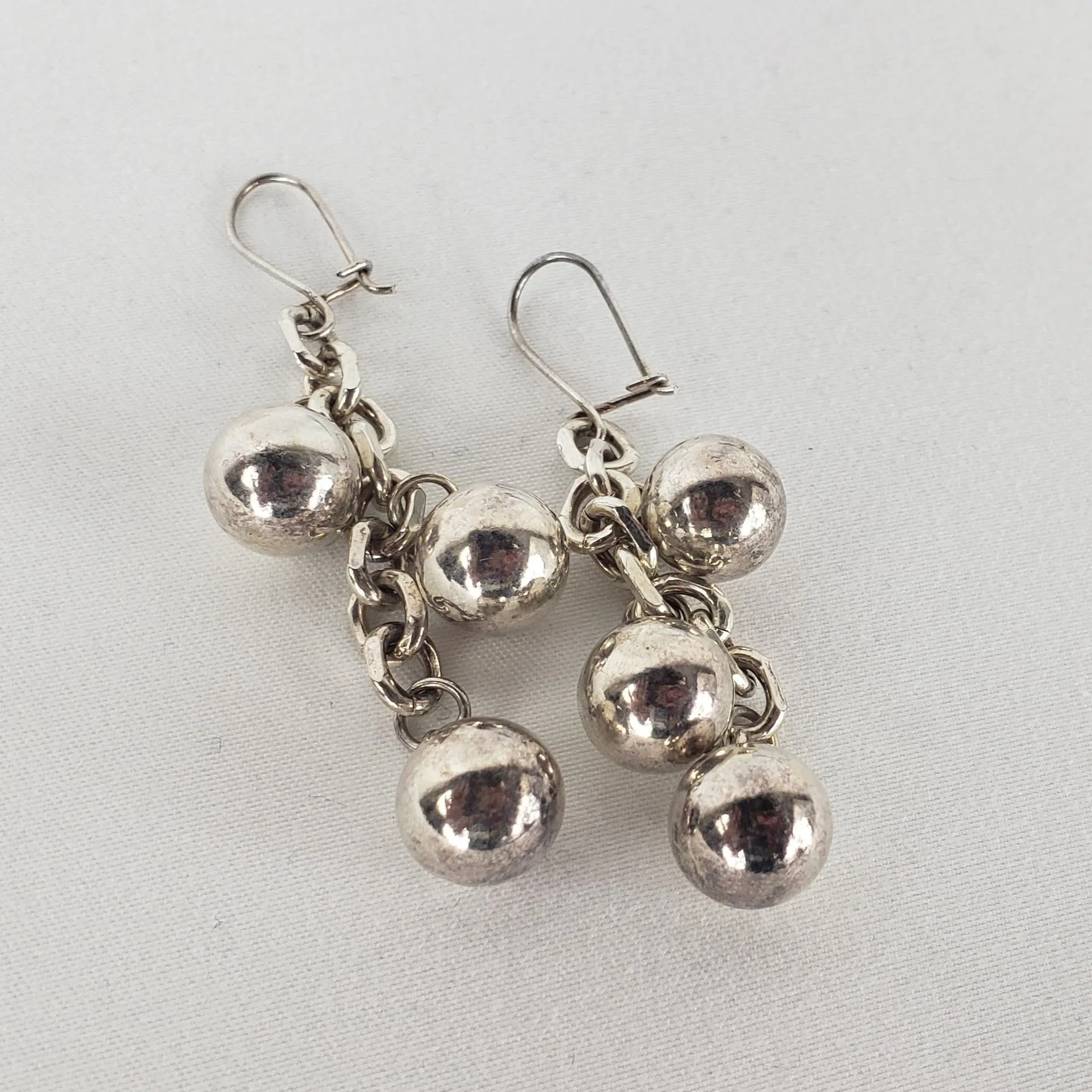 Pure Sterling Silver 925 Dropped Ball Earrings