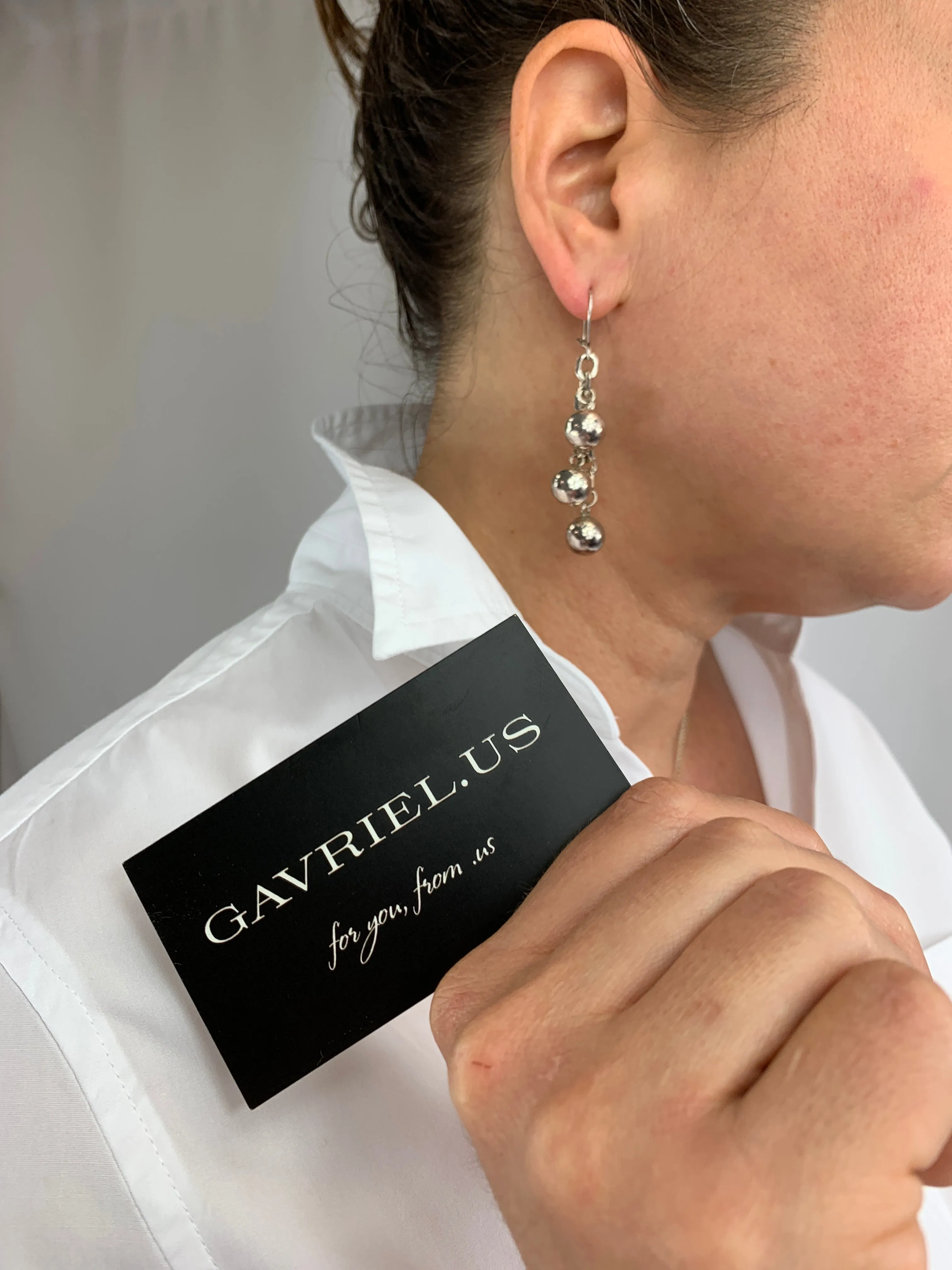 Pure Sterling Silver 925 Dropped Ball Earrings