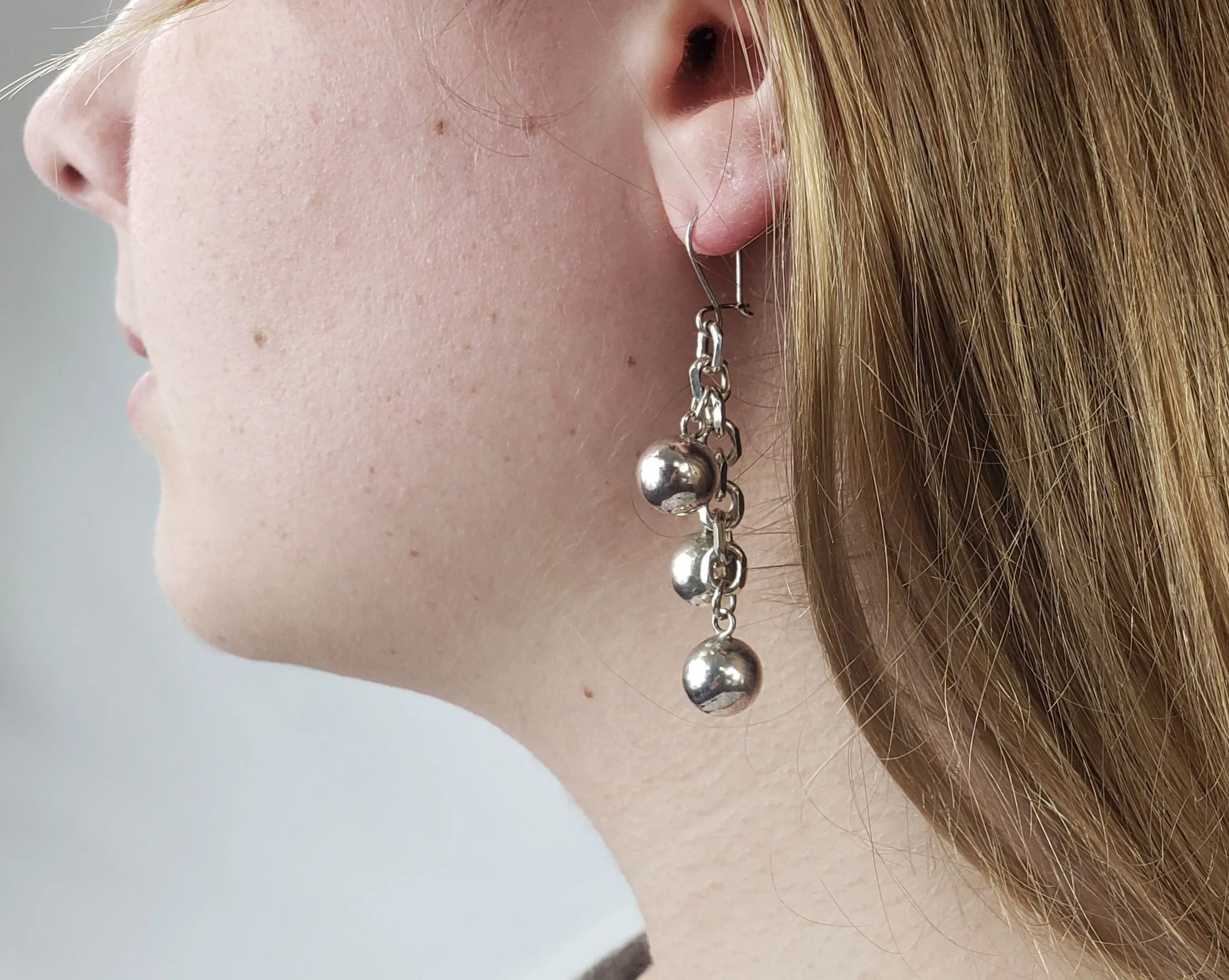 Pure Sterling Silver 925 Dropped Ball Earrings