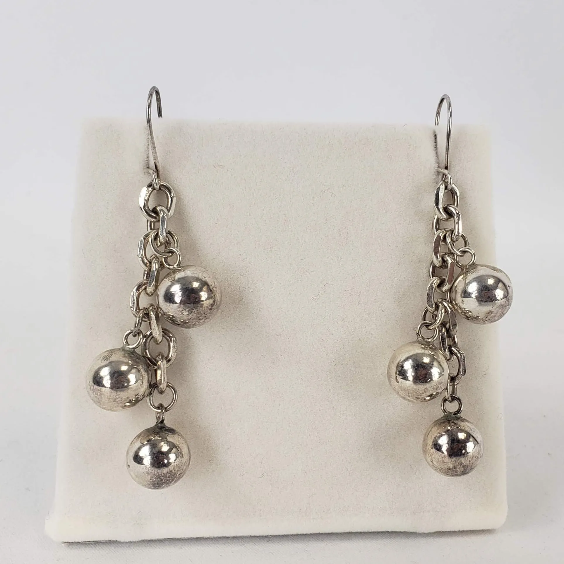 Pure Sterling Silver 925 Dropped Ball Earrings