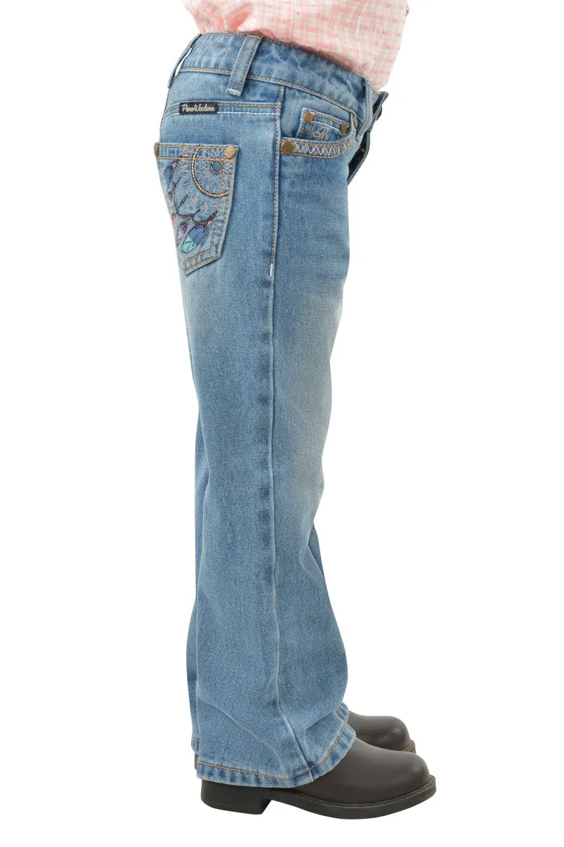 Pure Western Girls (Kids) Sunny Boot Cut Jean - Faded Blue