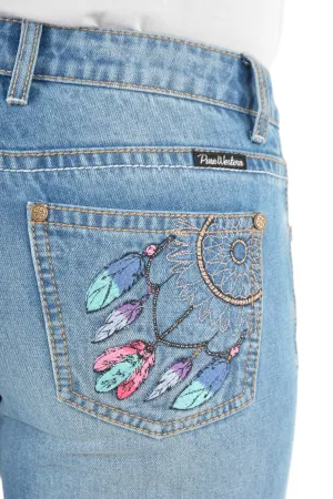 Pure Western Sunny Boot Cut Ladies Jeans Faded Blue