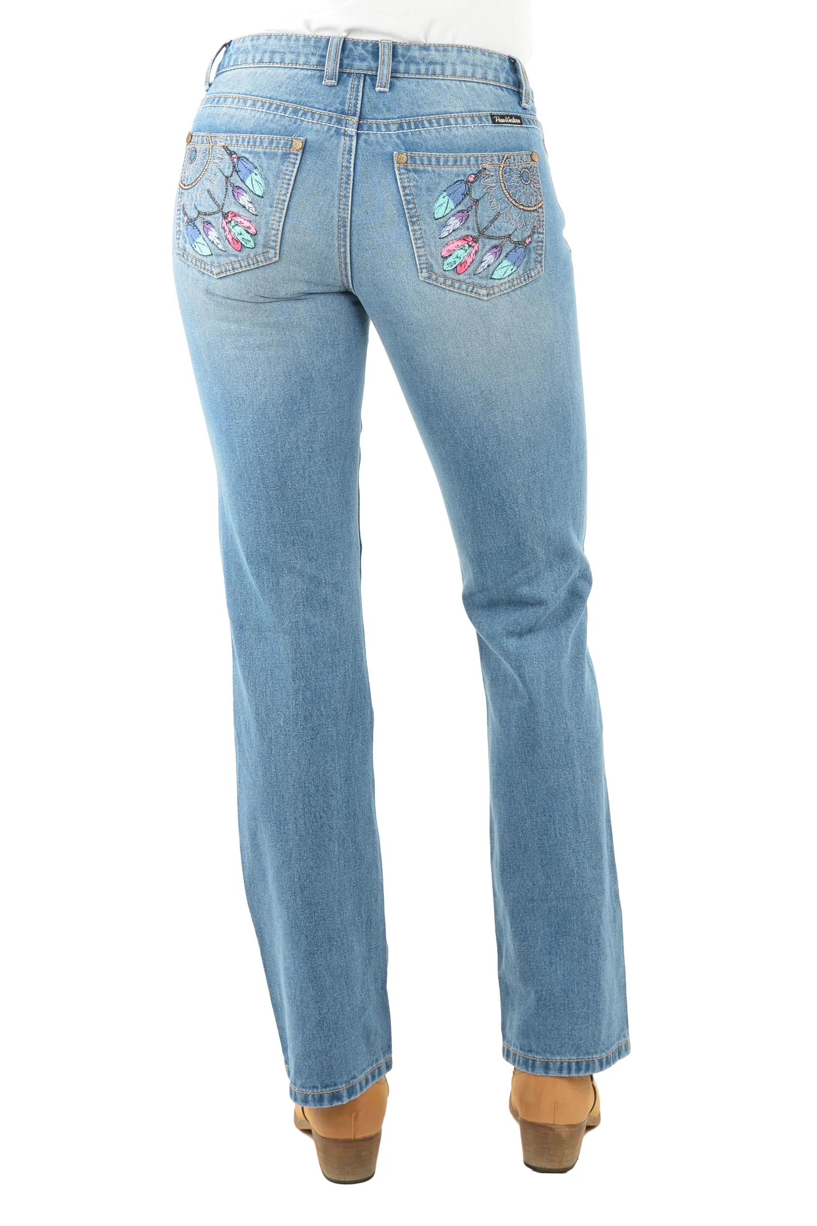 Pure Western Sunny Boot Cut Ladies Jeans Faded Blue