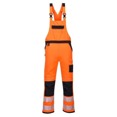 PW3 Hi Vis Bib & Brace Kneepad pockets RIS 3279 Portwest PW344