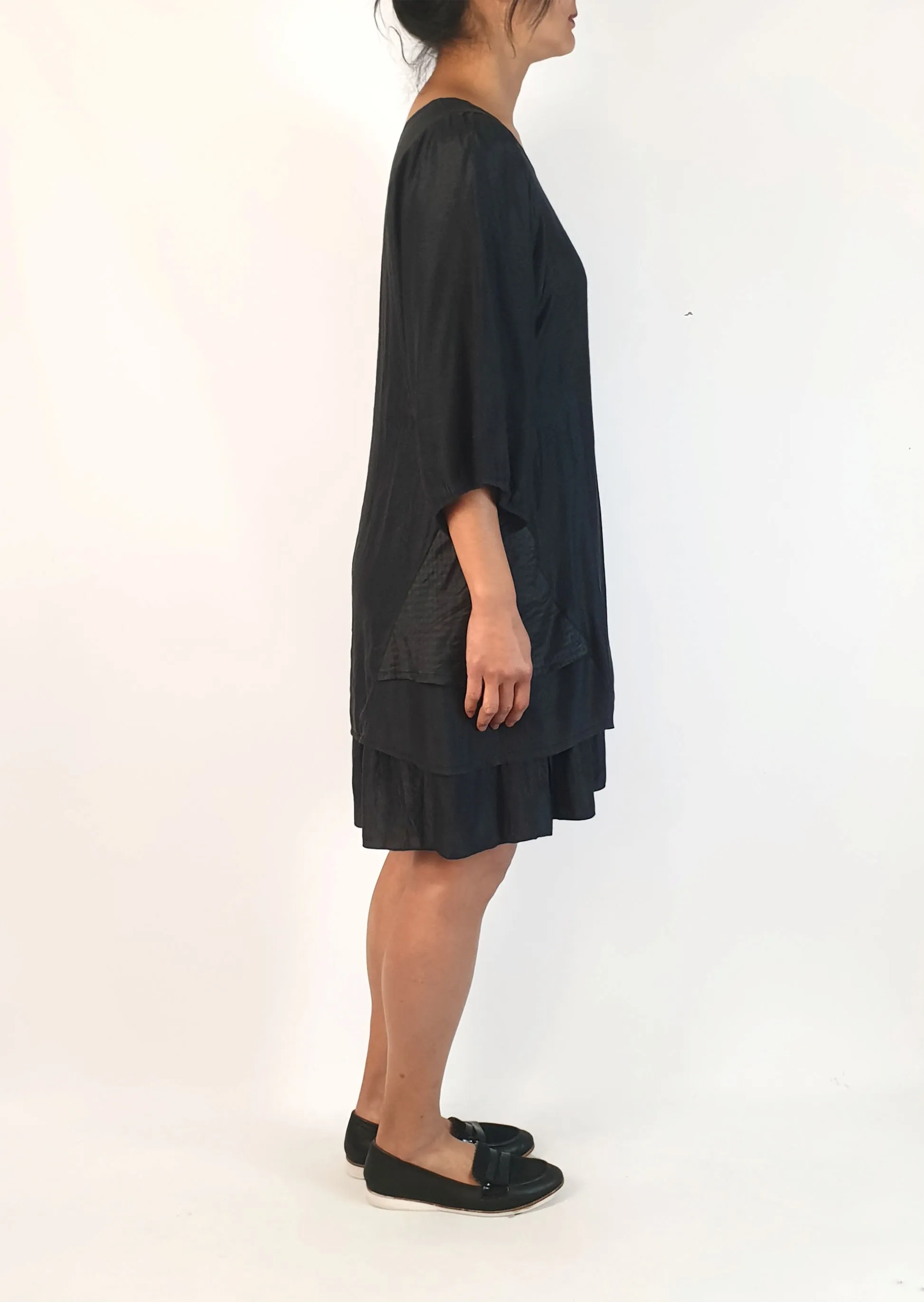 Quick Brown Fox black shimmery dress size S