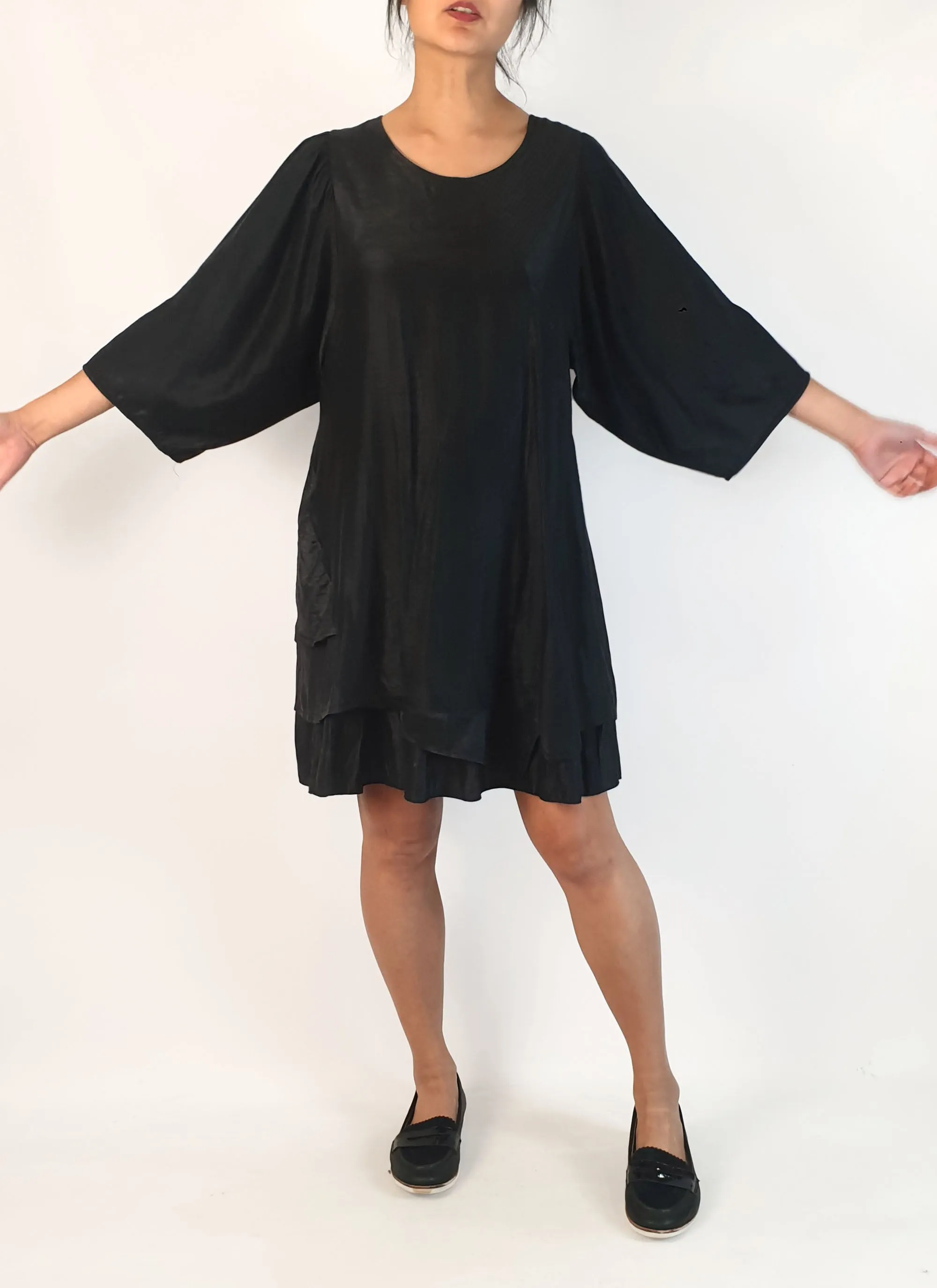 Quick Brown Fox black shimmery dress size S