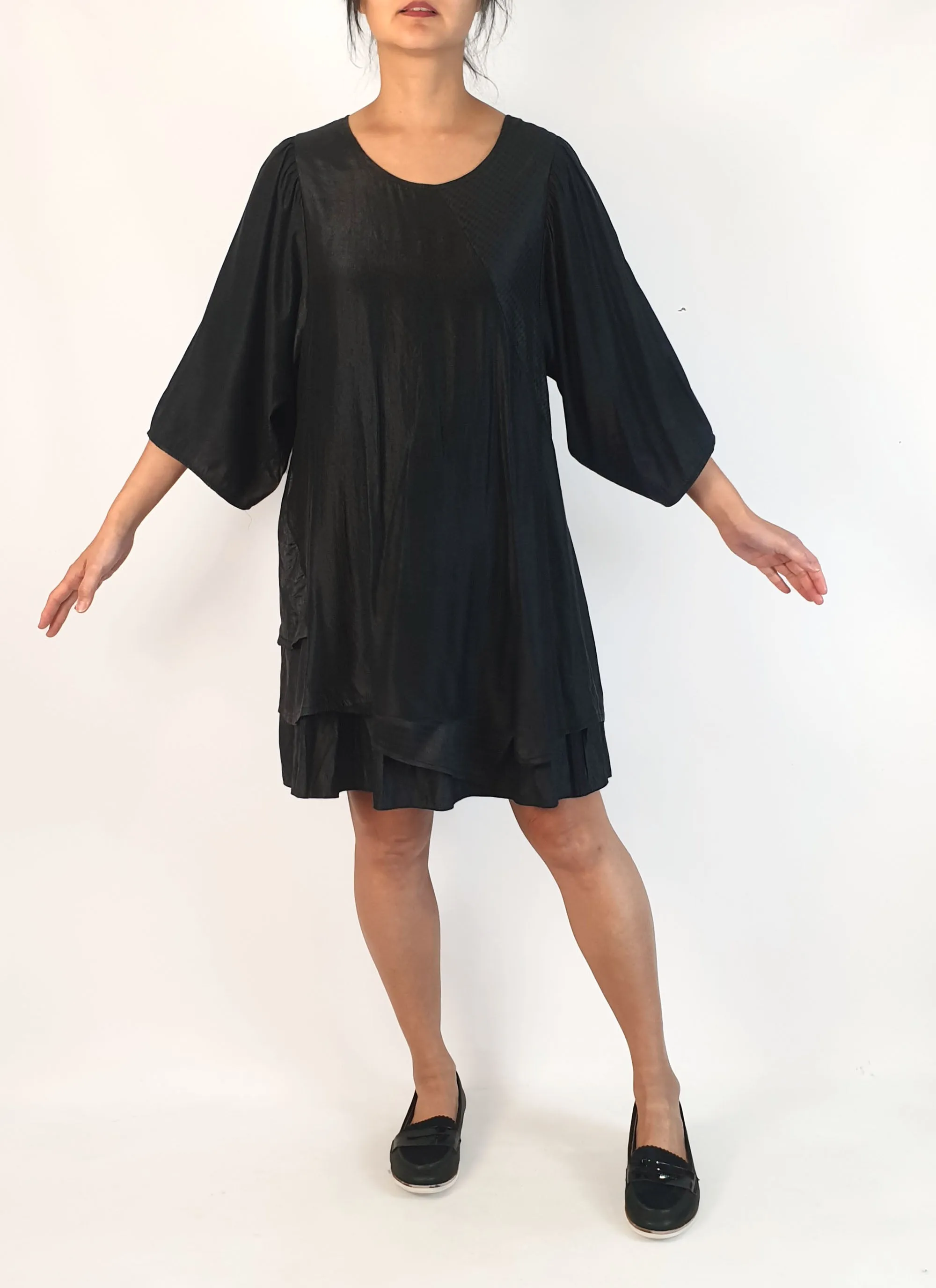 Quick Brown Fox black shimmery dress size S