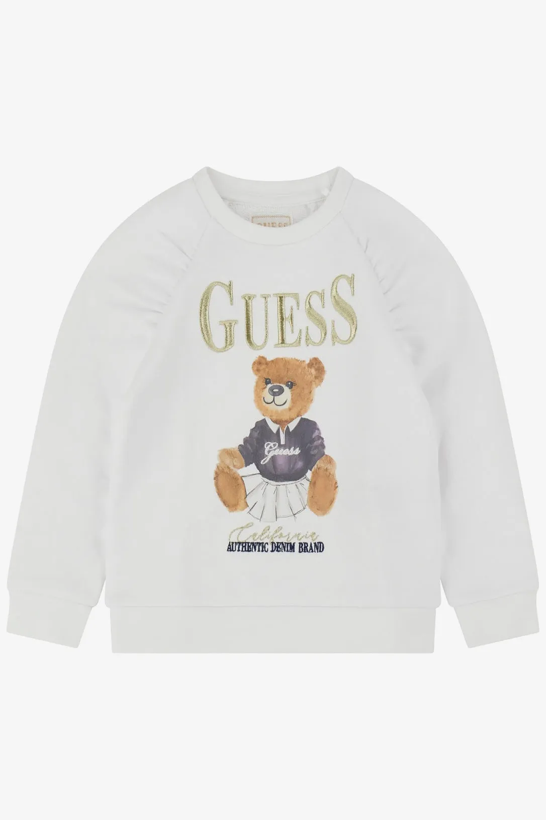 "Ophelia" White & Gold Bear Sweatshirt