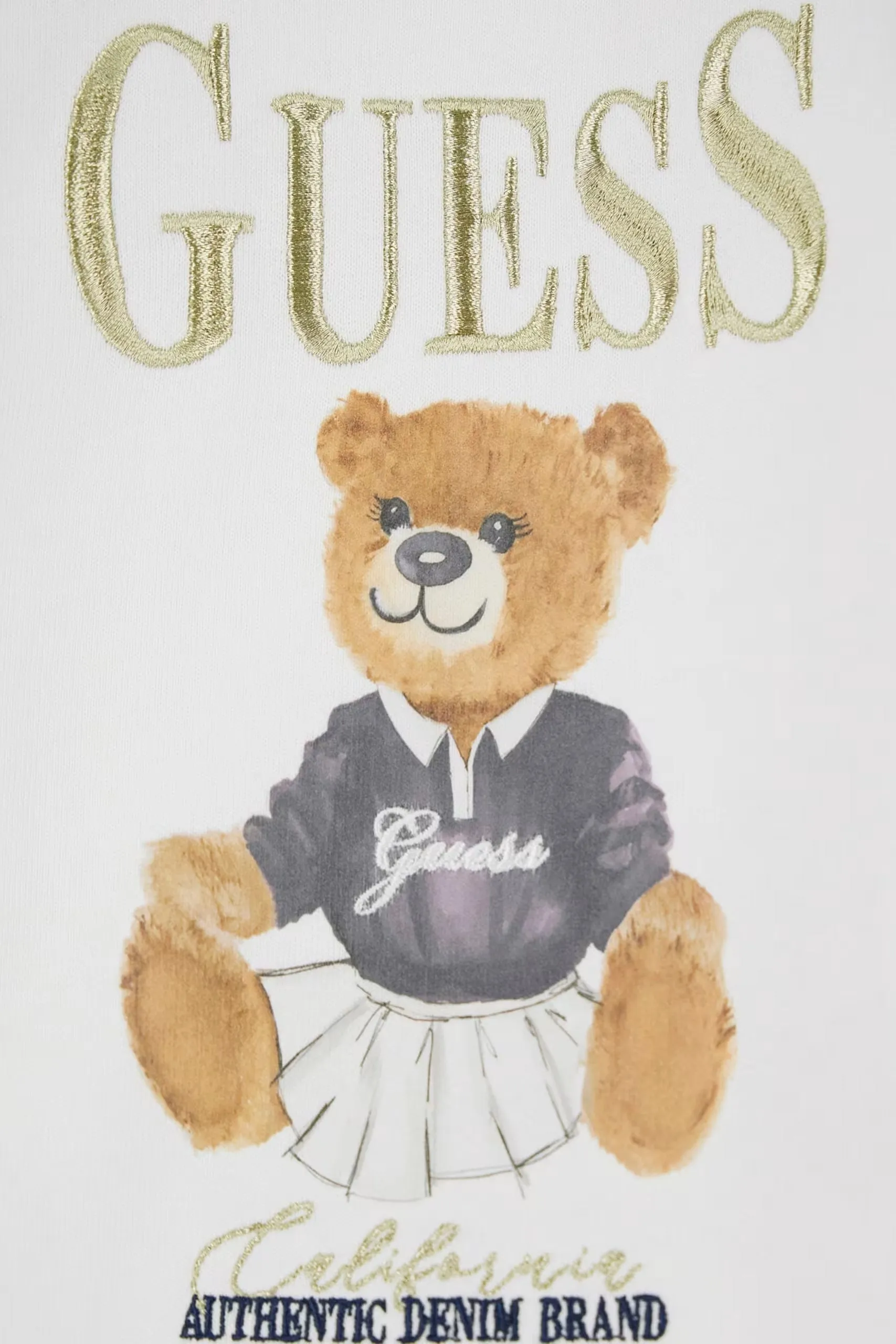 "Ophelia" White & Gold Bear Sweatshirt