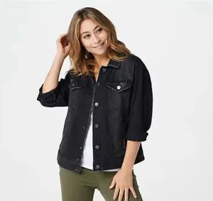 Rachel Hollis Women's Black Denim Jacket