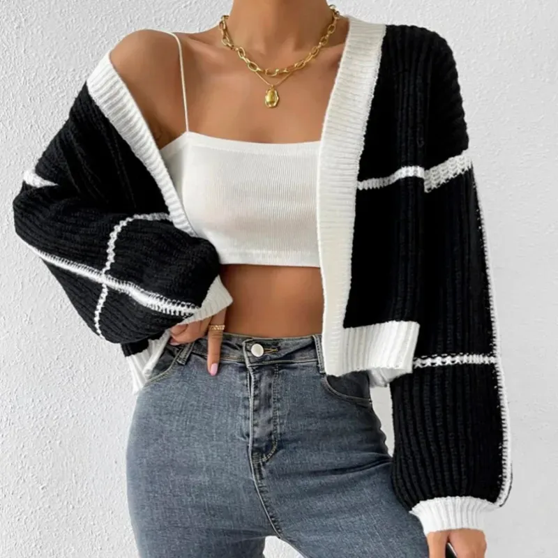 Radiant Reverie Knit Balloon Sleeve Open Front Cardigan