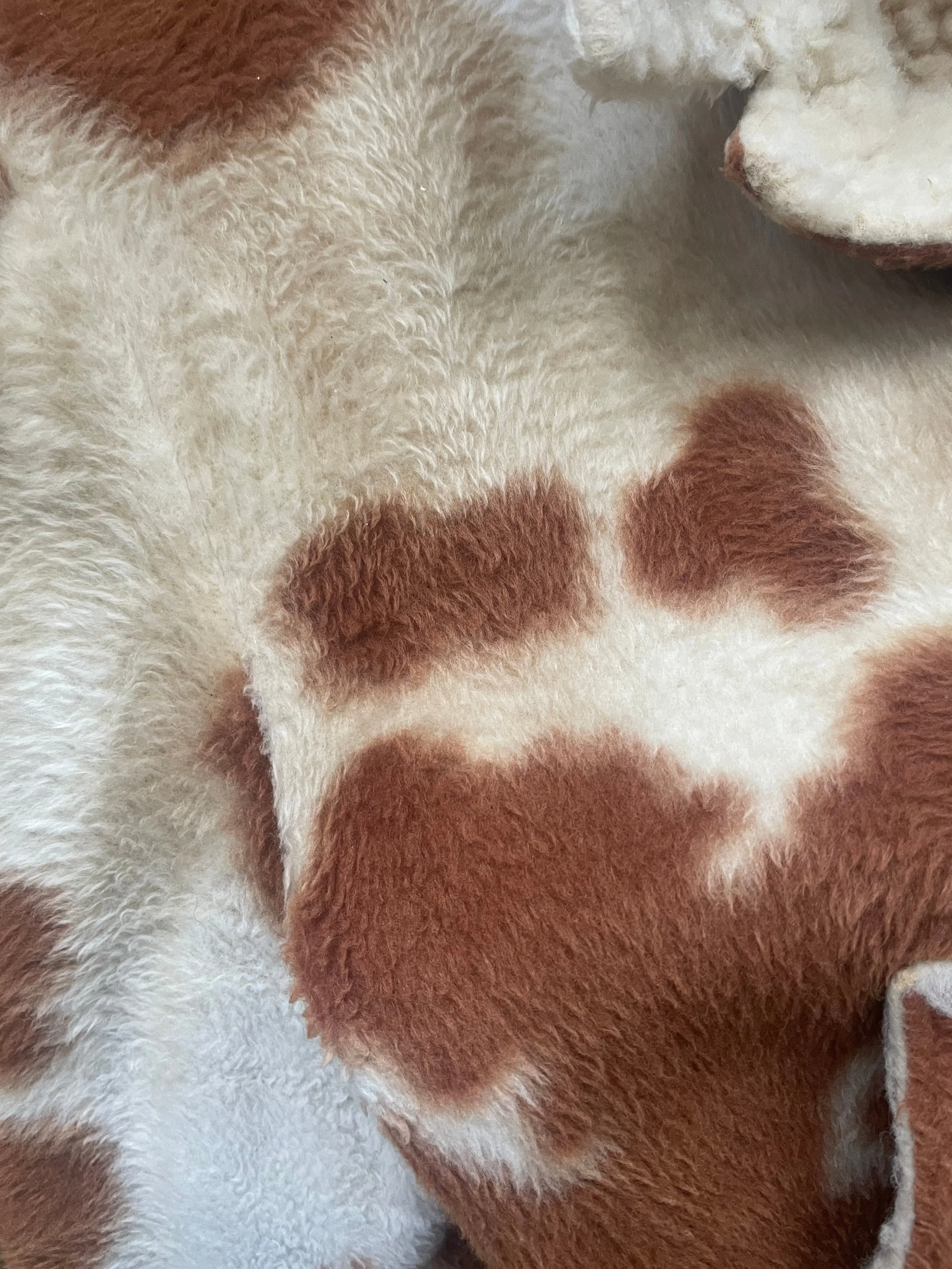 Rare 1960s Plush Faux Cow Print Sherpa Lined Campus Outerwear Jacket