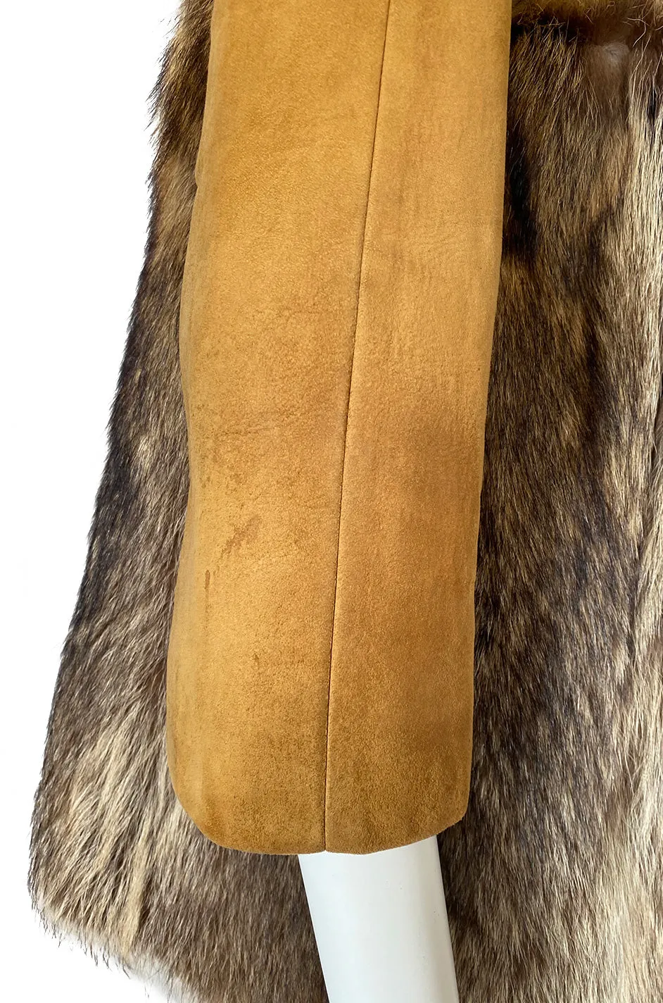 Rare 1968 Bonnie Cashin Museum Held Fox Fur & Suede Coat