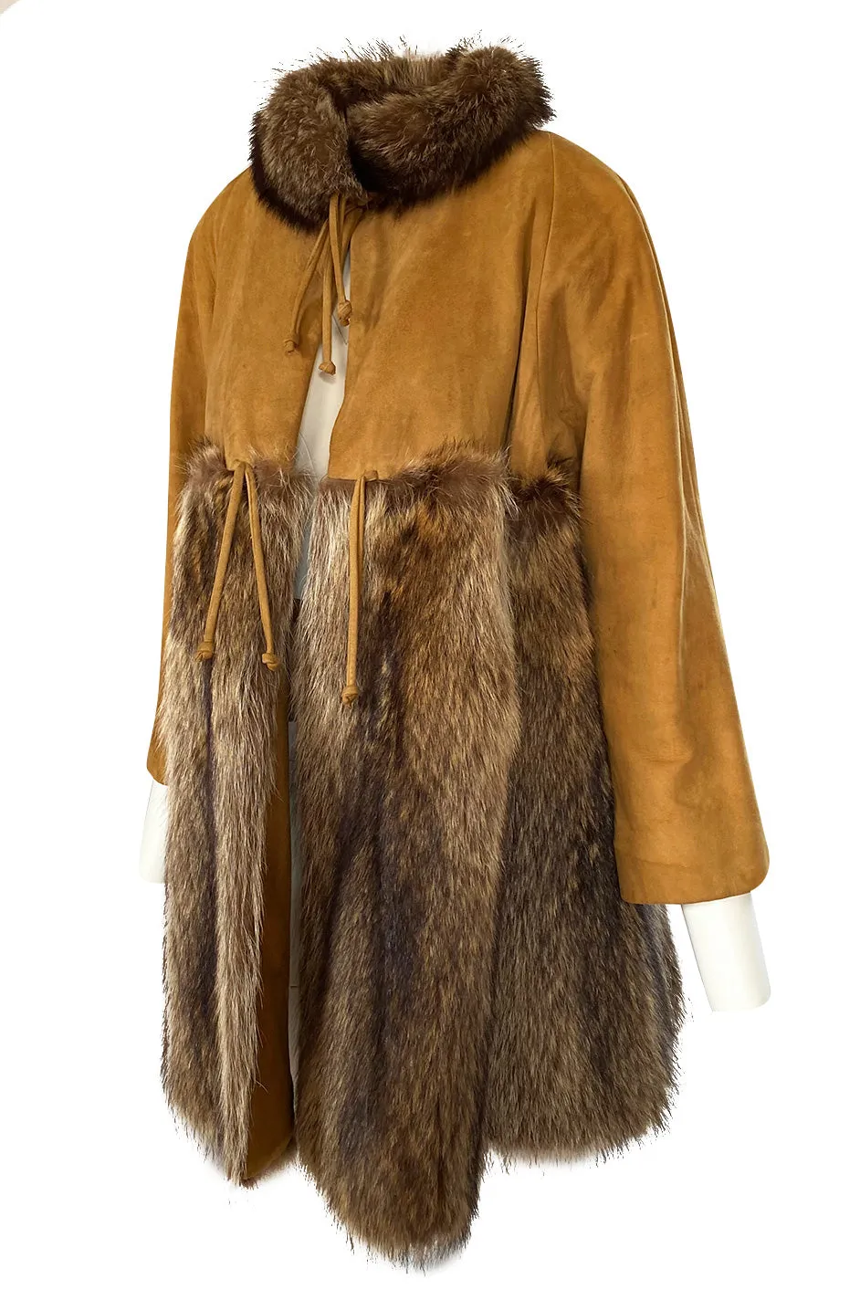 Rare 1968 Bonnie Cashin Museum Held Fox Fur & Suede Coat