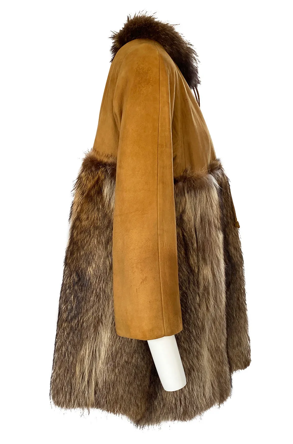 Rare 1968 Bonnie Cashin Museum Held Fox Fur & Suede Coat