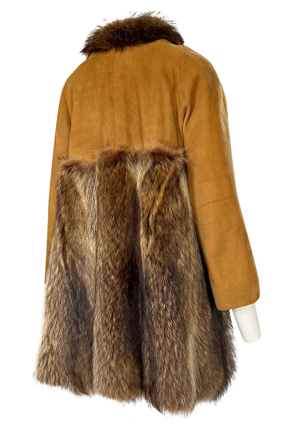Rare 1968 Bonnie Cashin Museum Held Fox Fur & Suede Coat