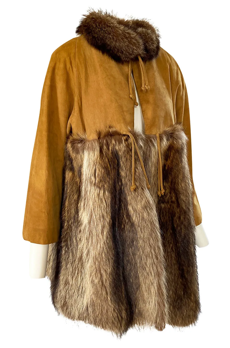 Rare 1968 Bonnie Cashin Museum Held Fox Fur & Suede Coat