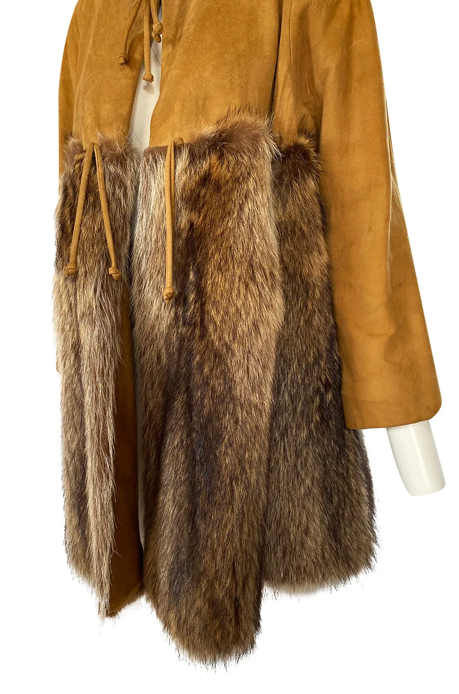 Rare 1968 Bonnie Cashin Museum Held Fox Fur & Suede Coat