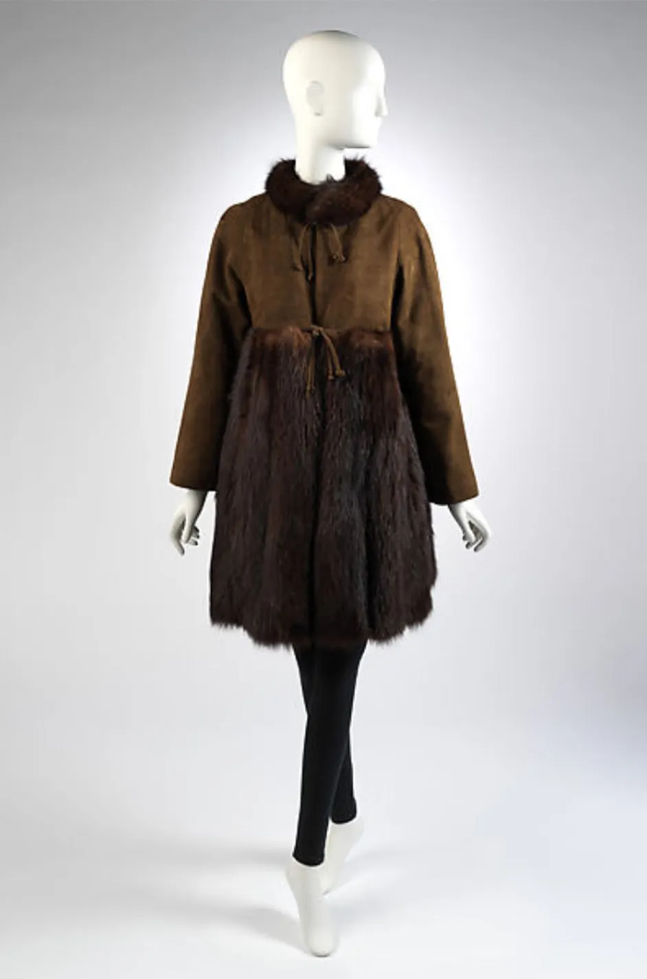 Rare 1968 Bonnie Cashin Museum Held Fox Fur & Suede Coat
