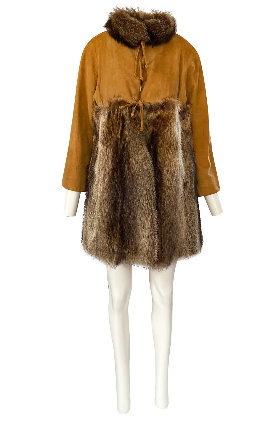 Rare 1968 Bonnie Cashin Museum Held Fox Fur & Suede Coat