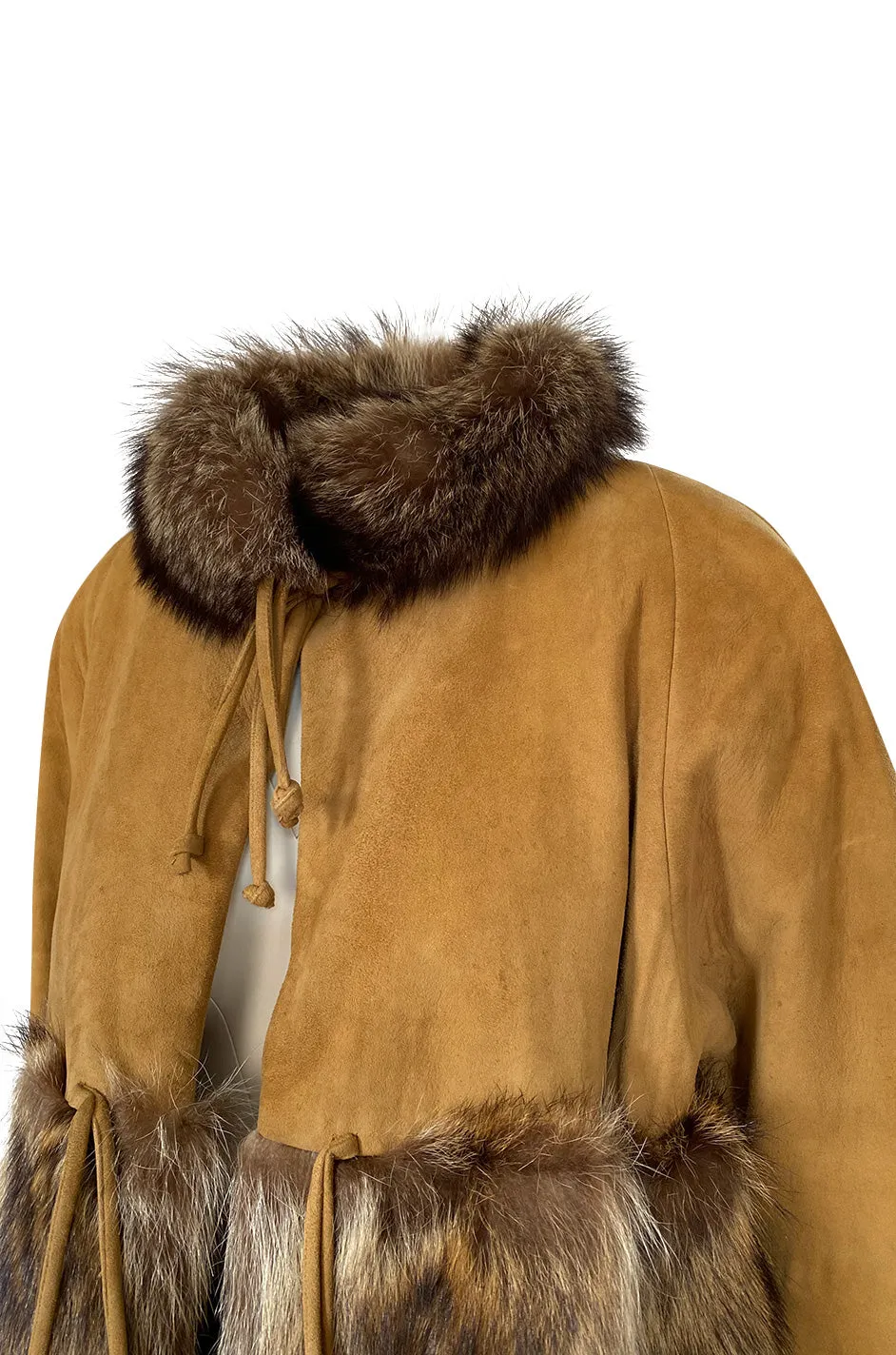Rare 1968 Bonnie Cashin Museum Held Fox Fur & Suede Coat