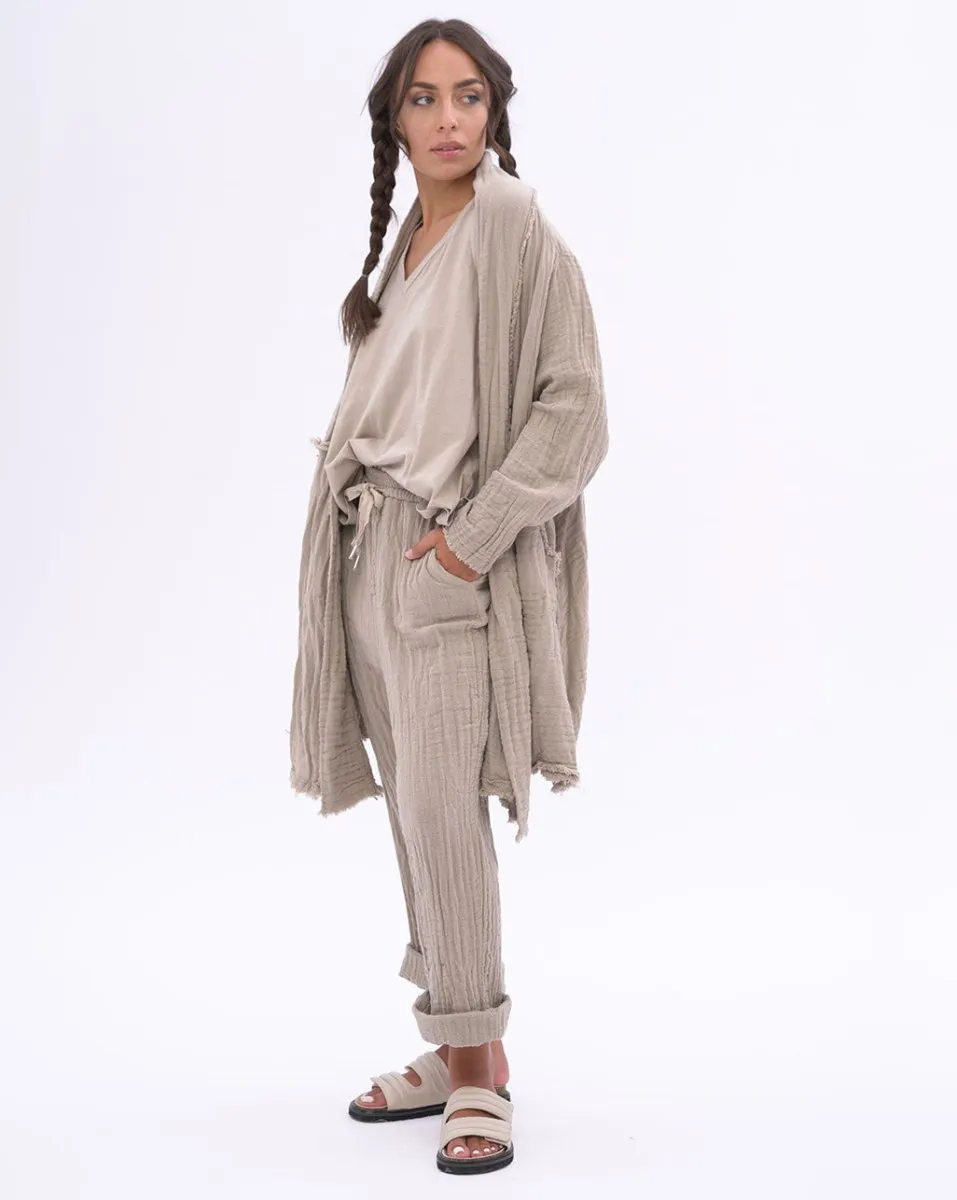 Raw Edge Organic Cotton Duster Jacket