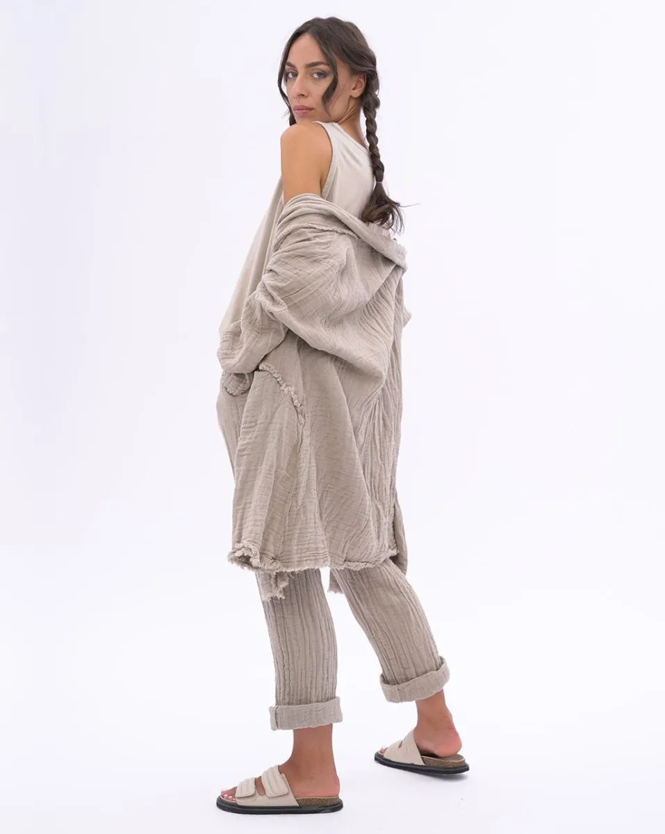 Raw Edge Organic Cotton Duster Jacket