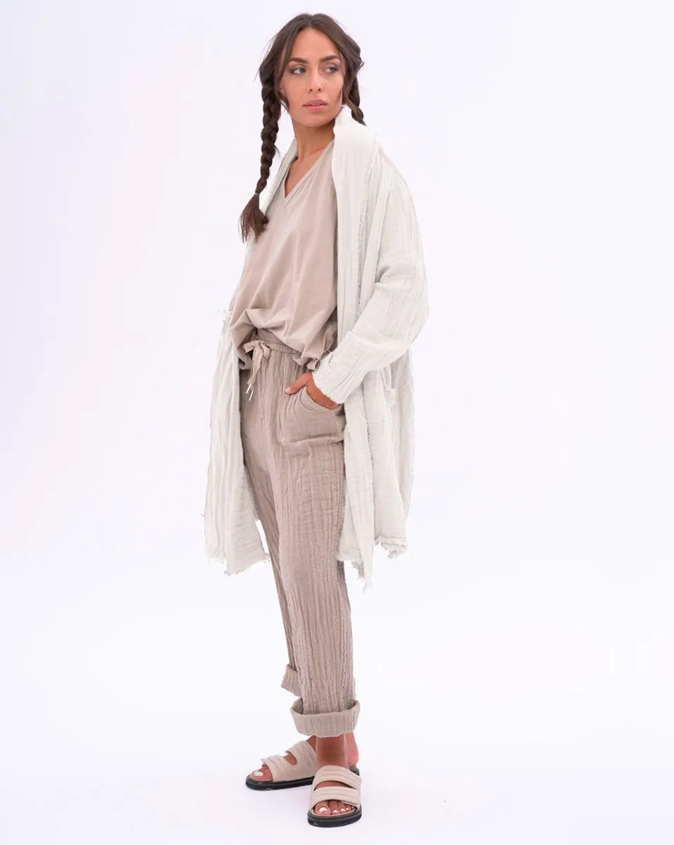 Raw Edge Organic Cotton Duster Jacket