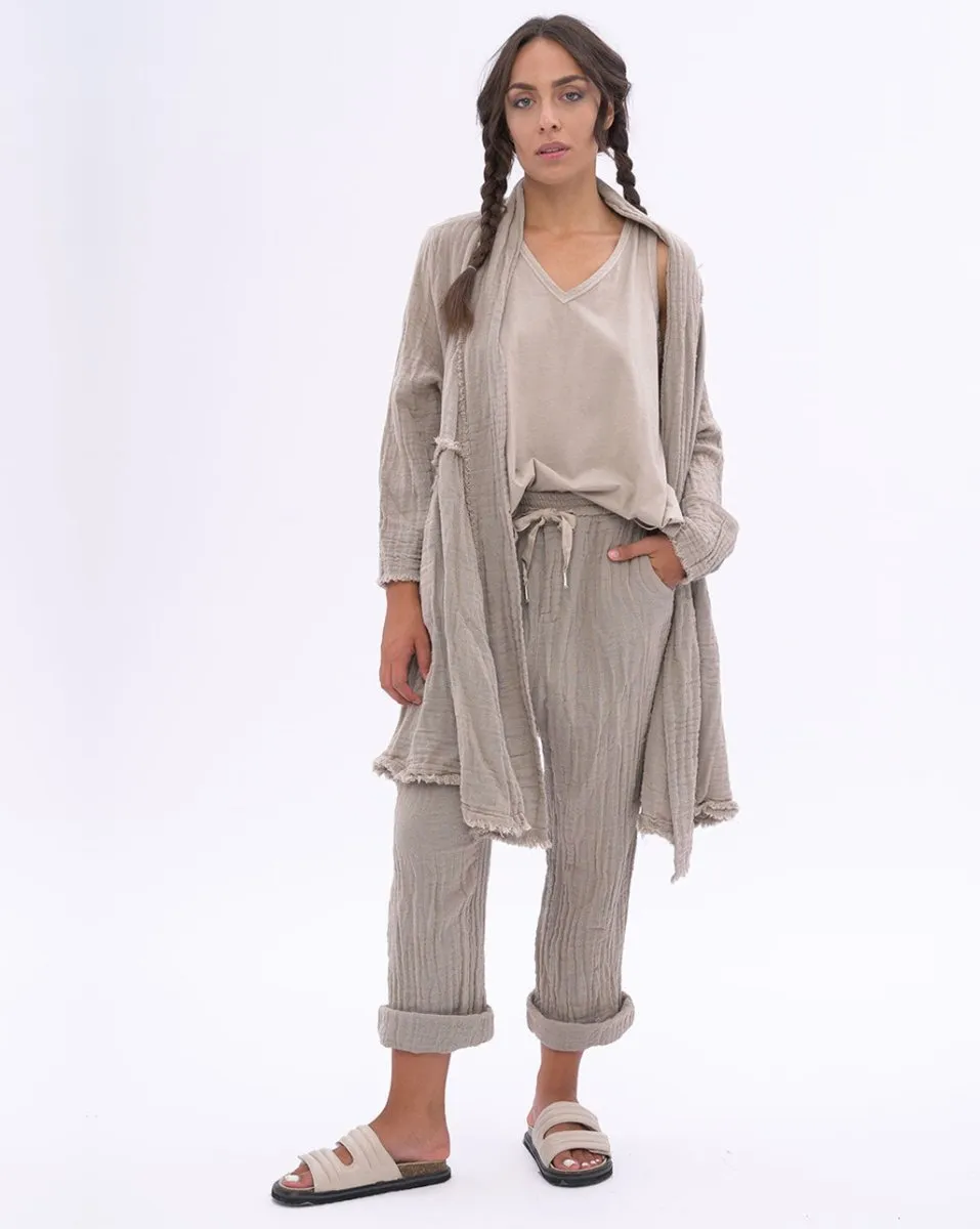 Raw Edge Organic Cotton Duster Jacket
