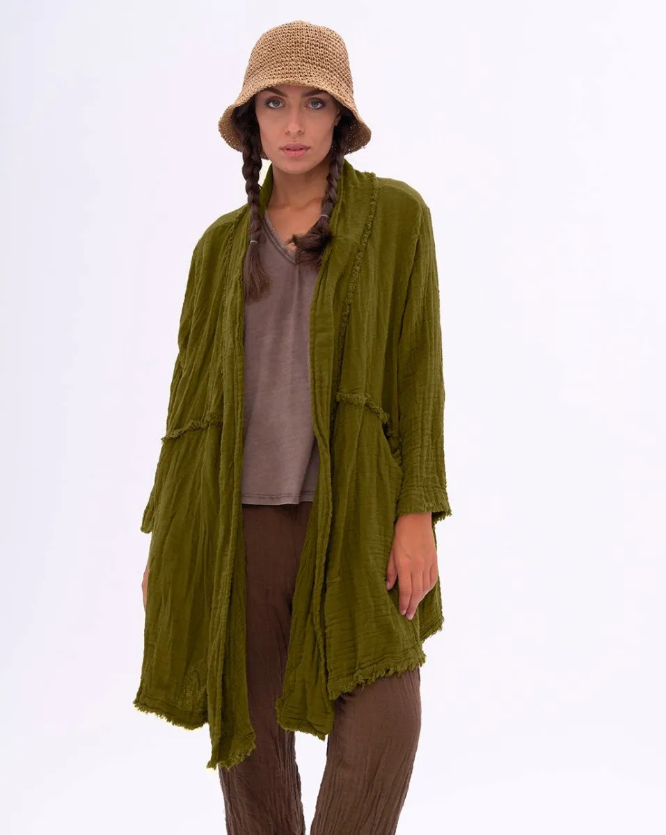 Raw Edge Organic Cotton Duster Jacket