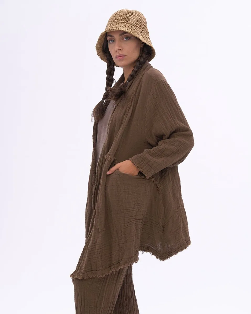 Raw Edge Organic Cotton Duster Jacket
