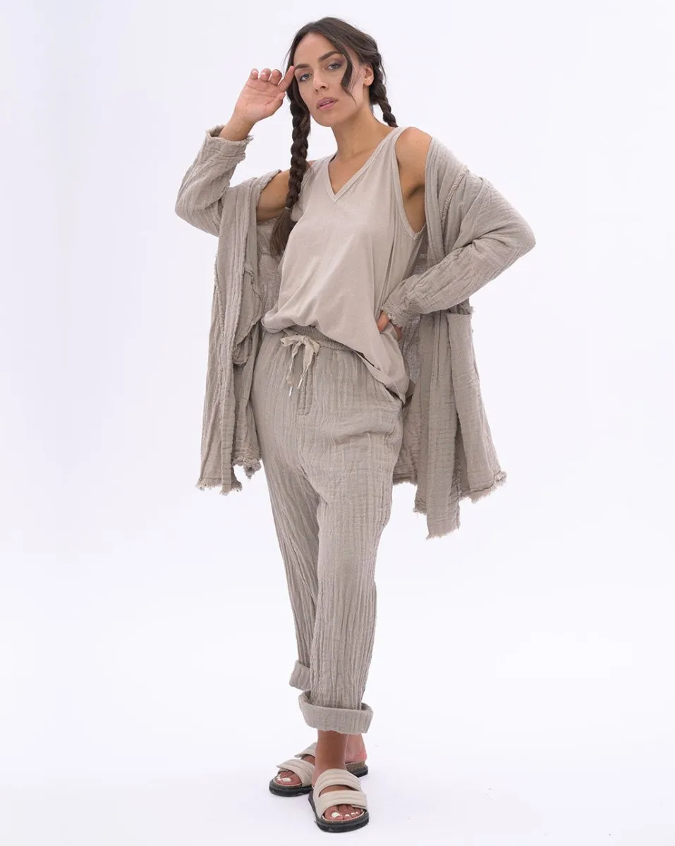 Raw Edge Organic Cotton Duster Jacket